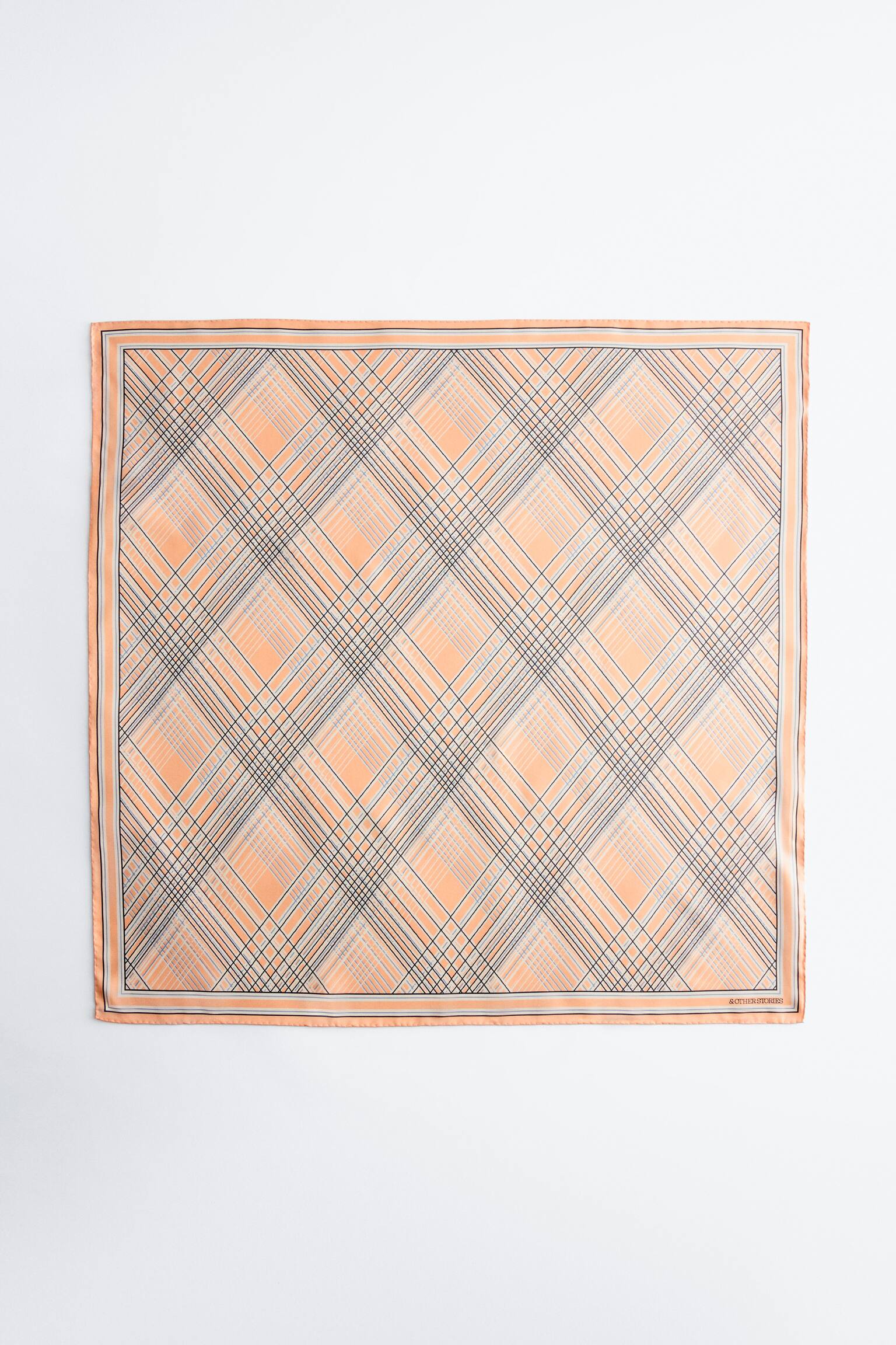 Bedrucktes Seidentuch - Apricot/Helltürkis/Gelb - 4