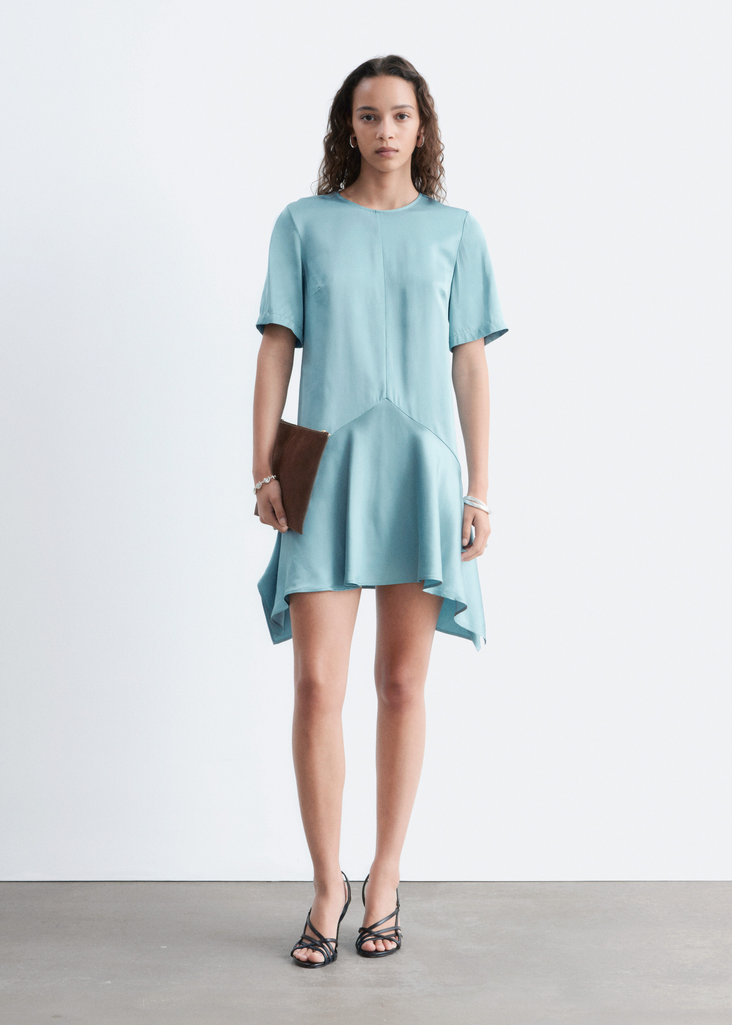 Handkerchief Hem Mini Dress - Dove Blue - & Other Stories US