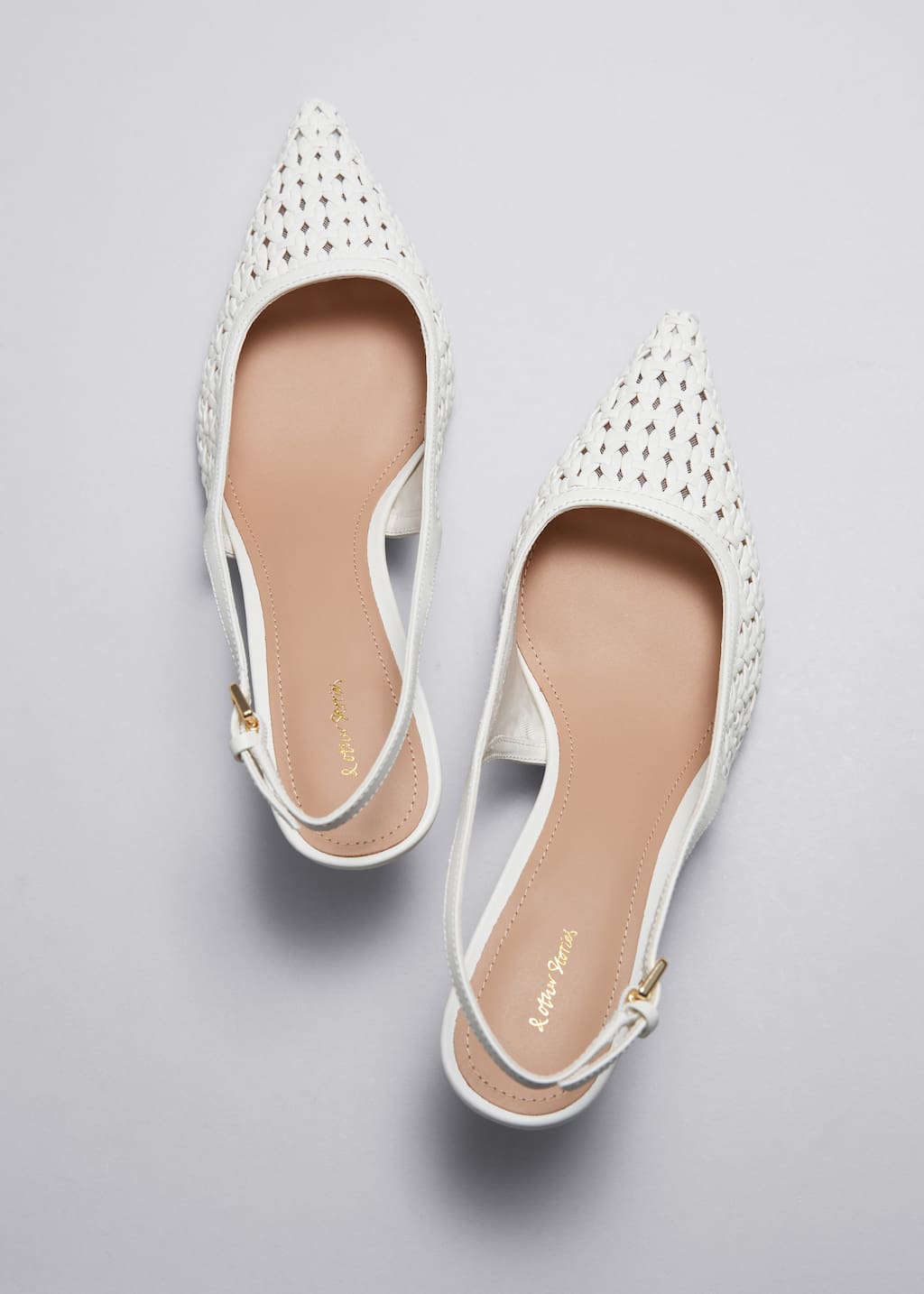 Escarpins en cuir tressé - Blanc - Still Life