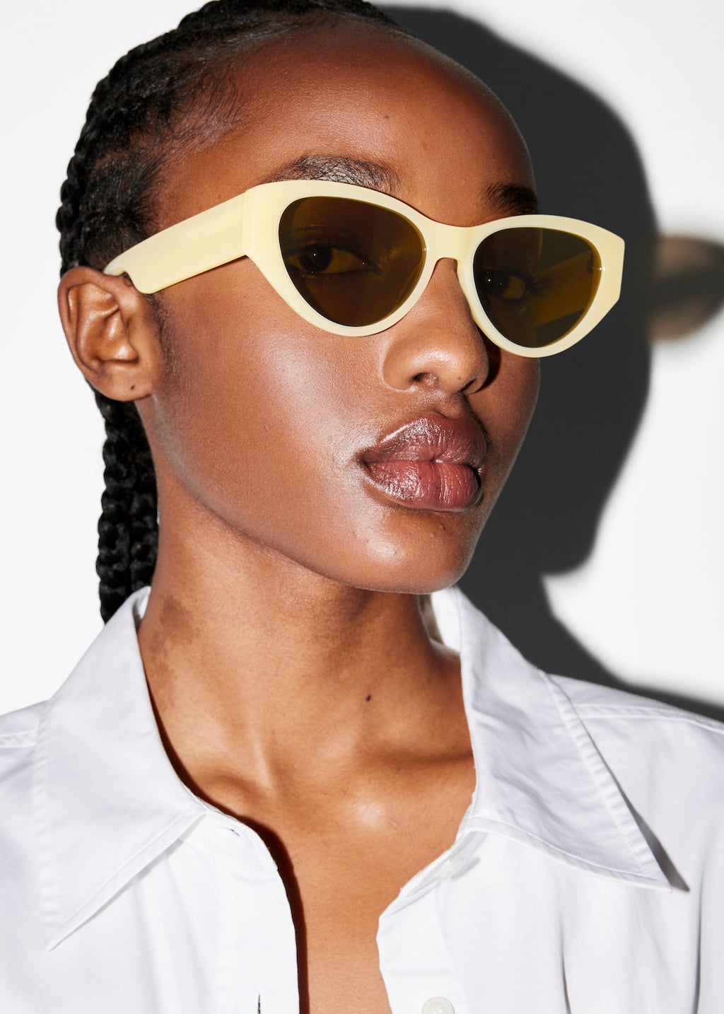 Okulary przeciwsłoneczne typu kocie oczy z octanu – Brązowy – Lookbook