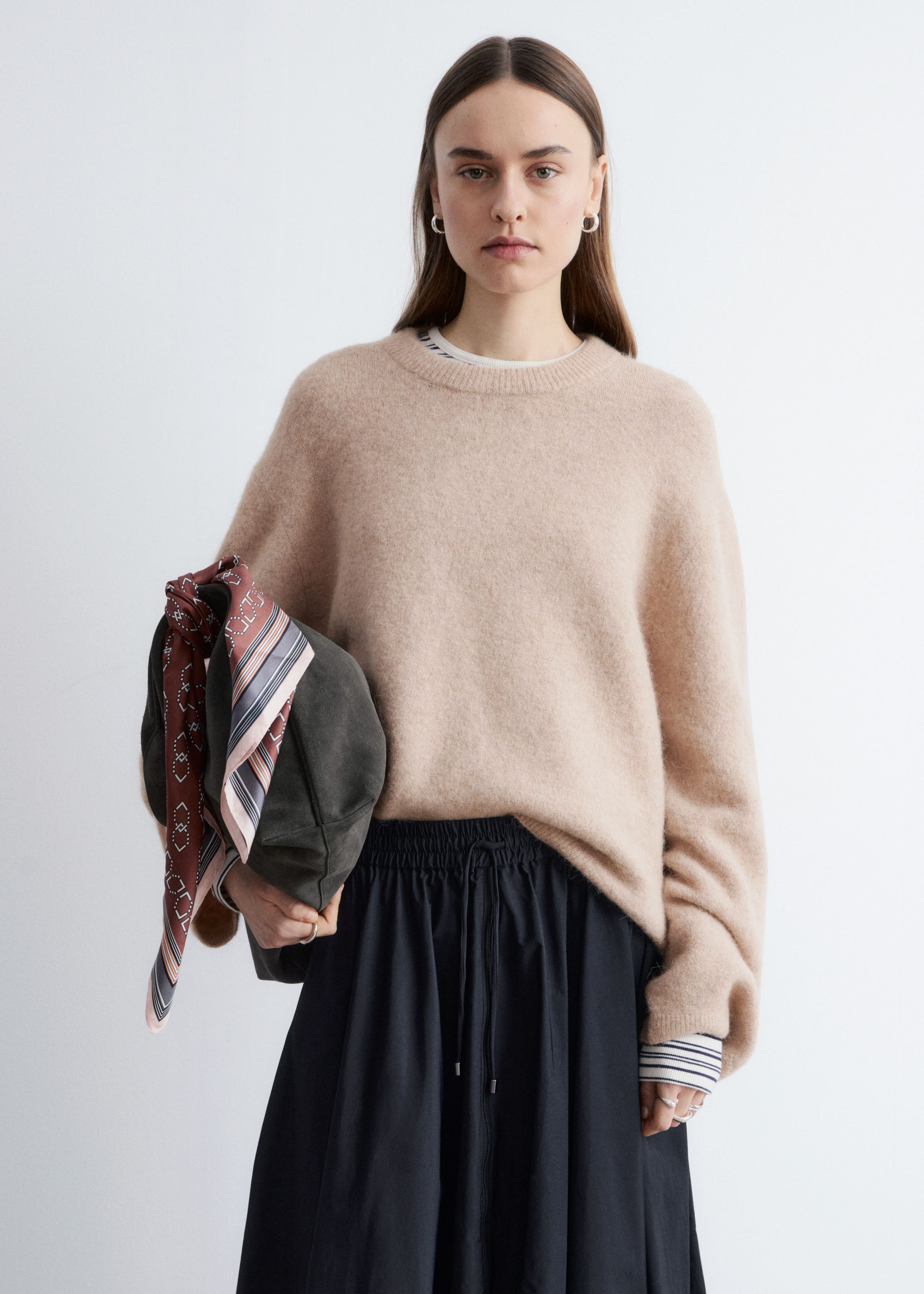 Alpaca-Blend Jumper - Orange/Blue Stripes - Lookbook