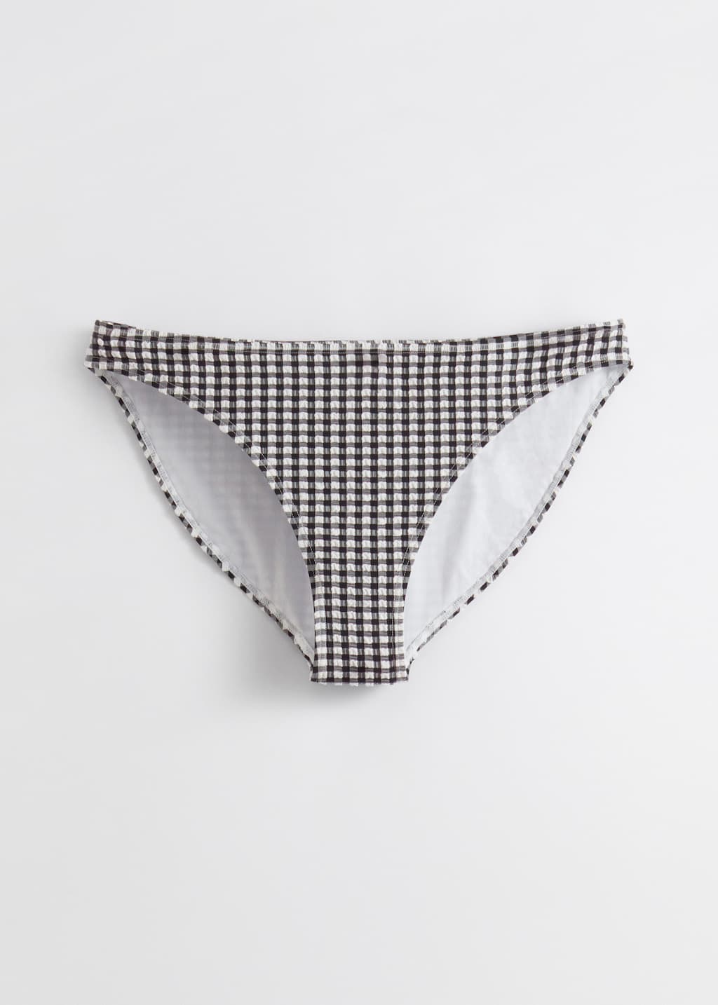 Printed Bikini Briefs - Blue/White Checks - Still Life