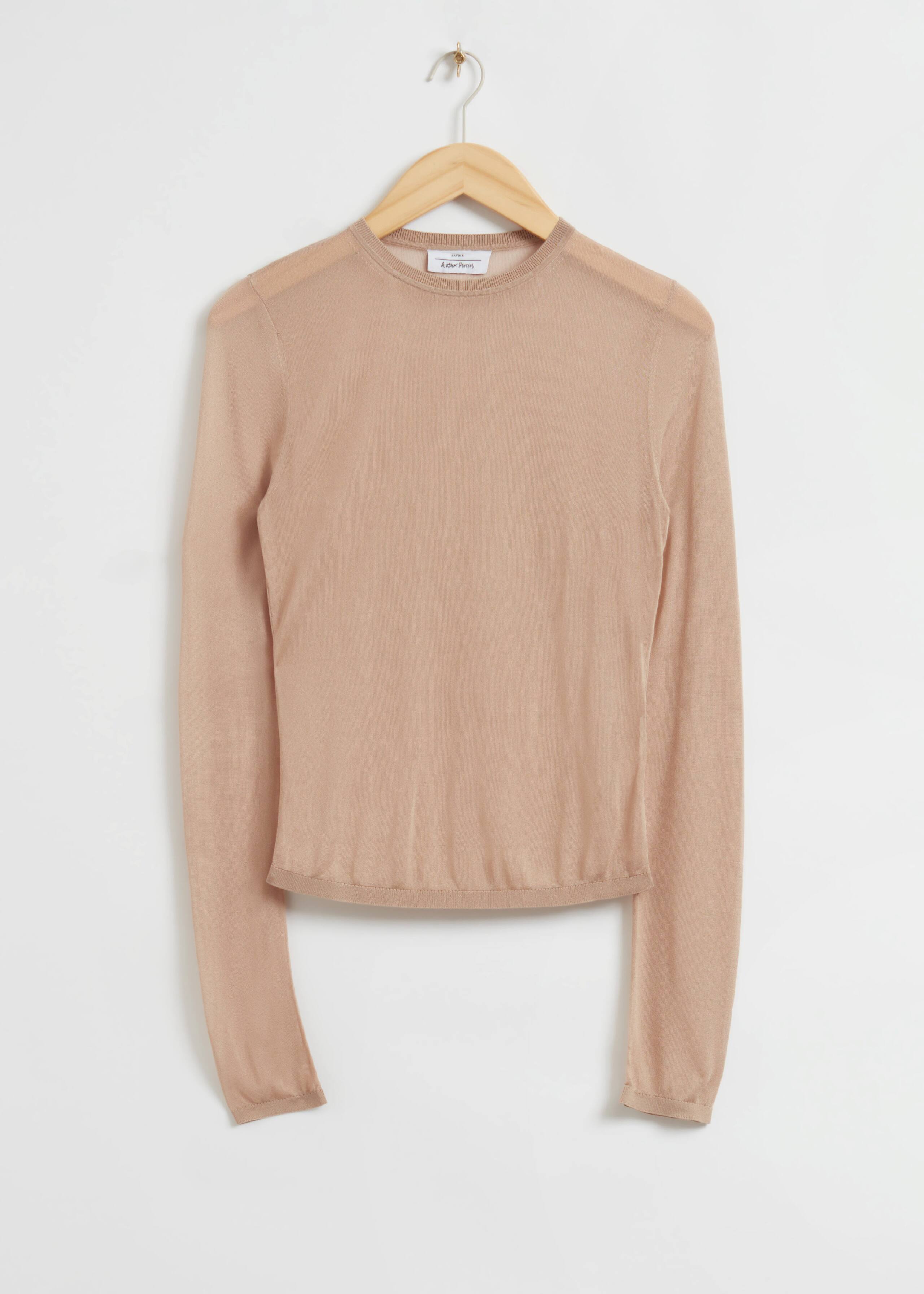 Sheer Fine Knitted Top - Bright Green Sheer Knit - Bodegón