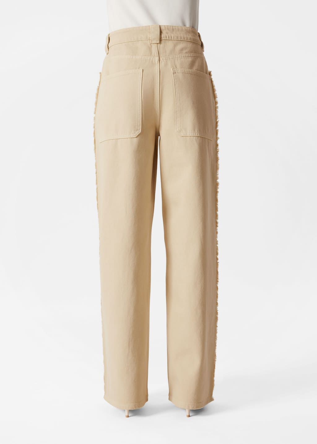 Image of Fringed Wide-Leg Jeans