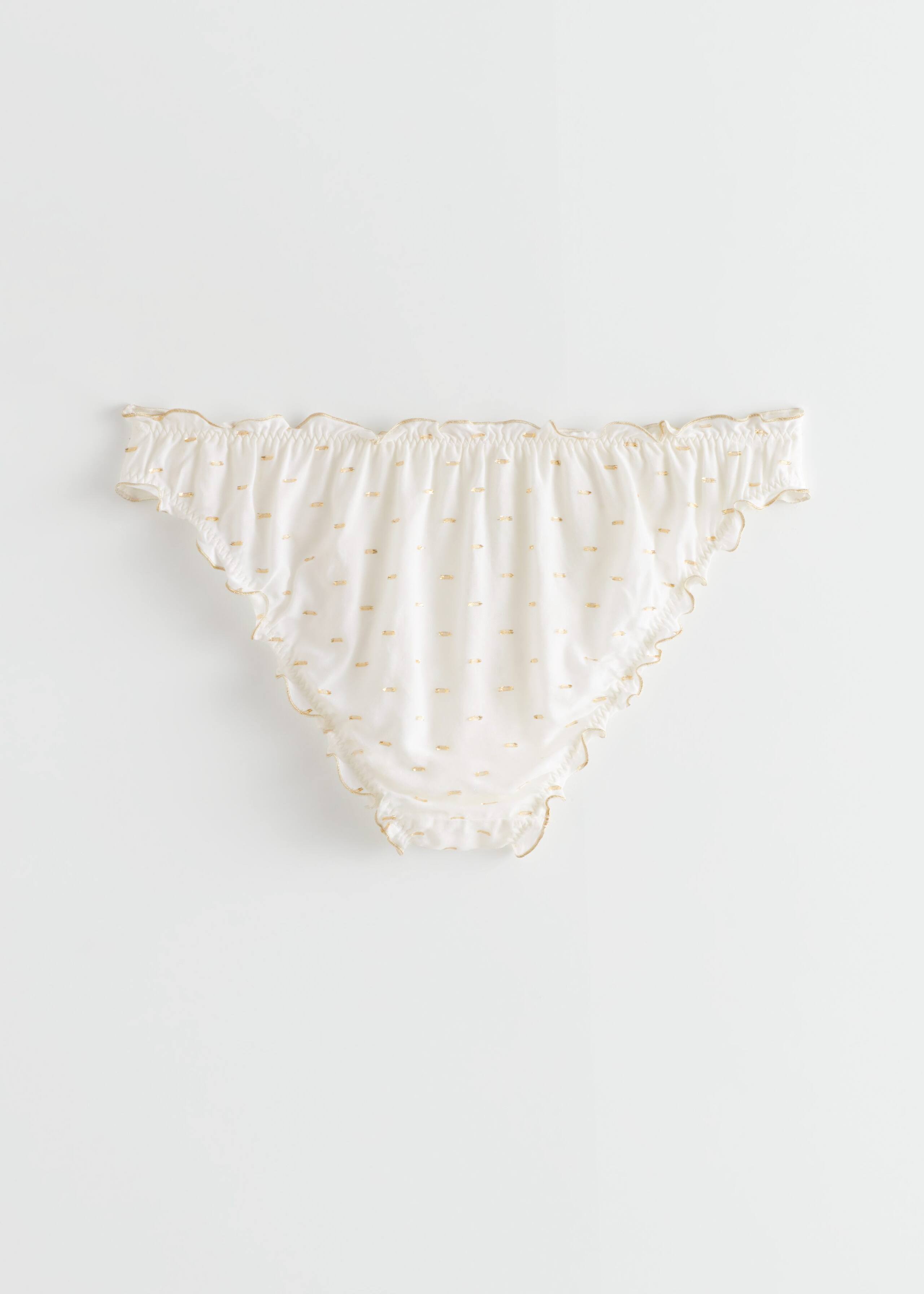 Ruffled Glitter Pattern Briefs - White Gliter - Natura morta