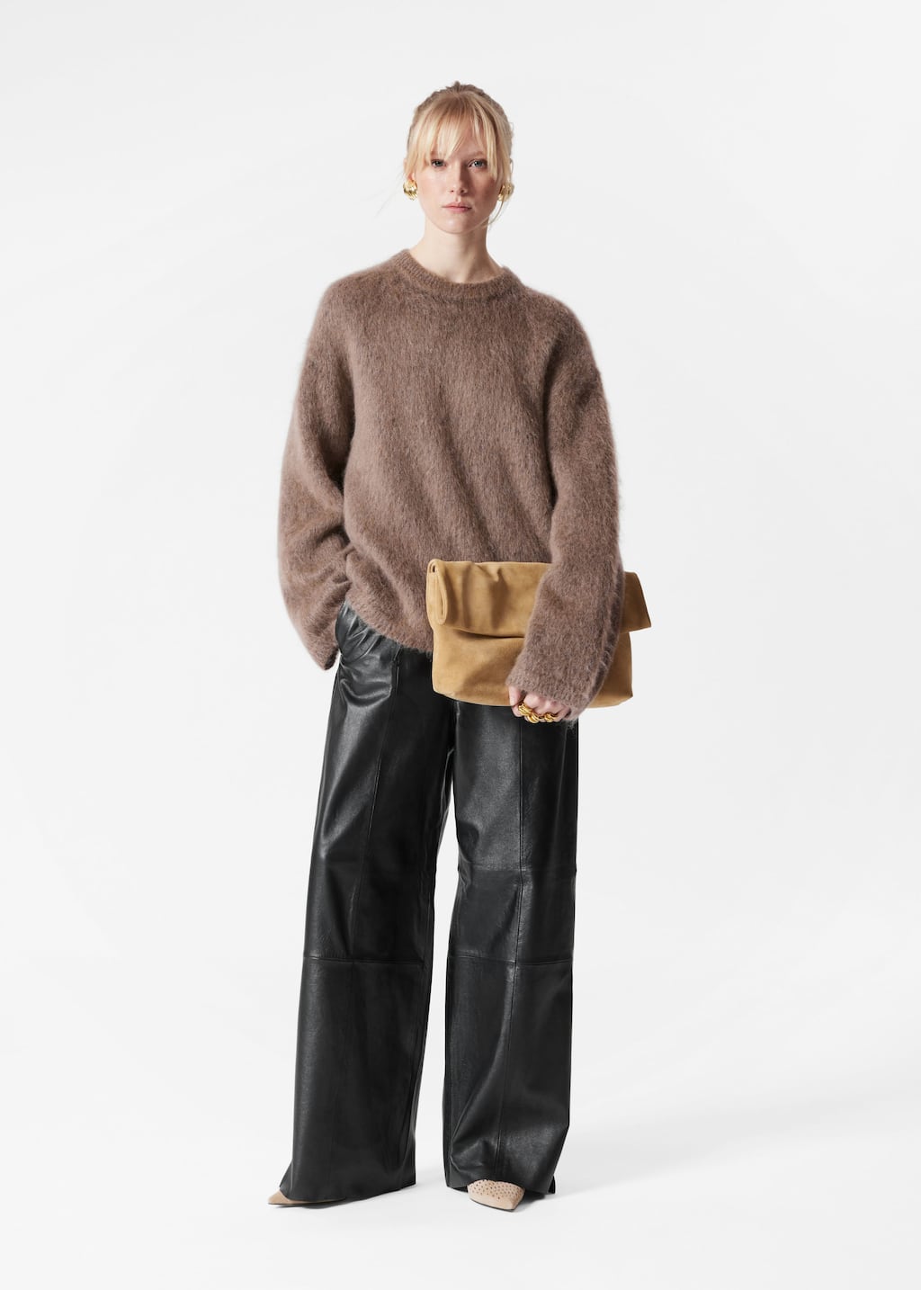 Pullover aus Mohair-Mix - Graubraun - Lookbook