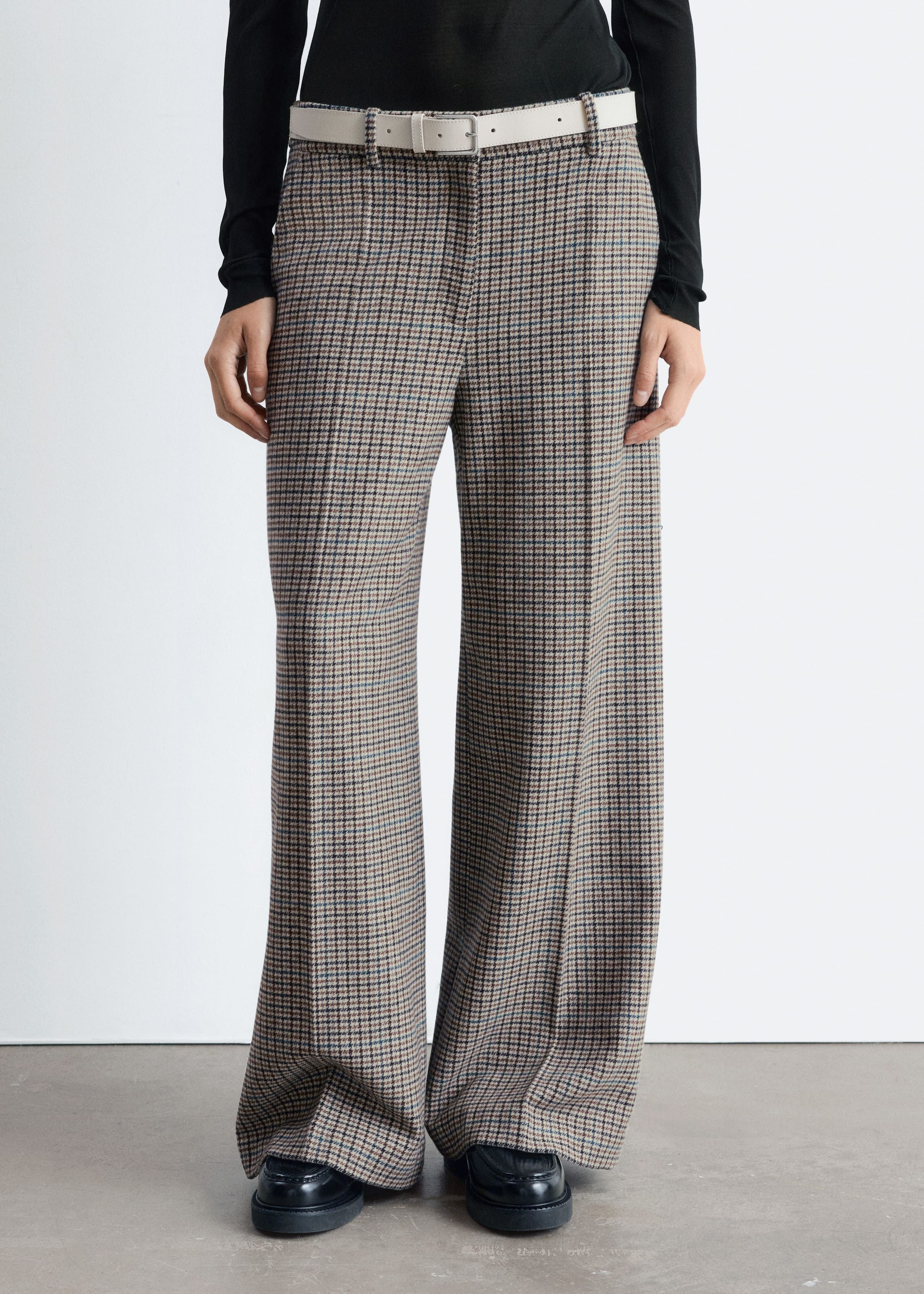 Image of Wide-Leg Wool Trousers