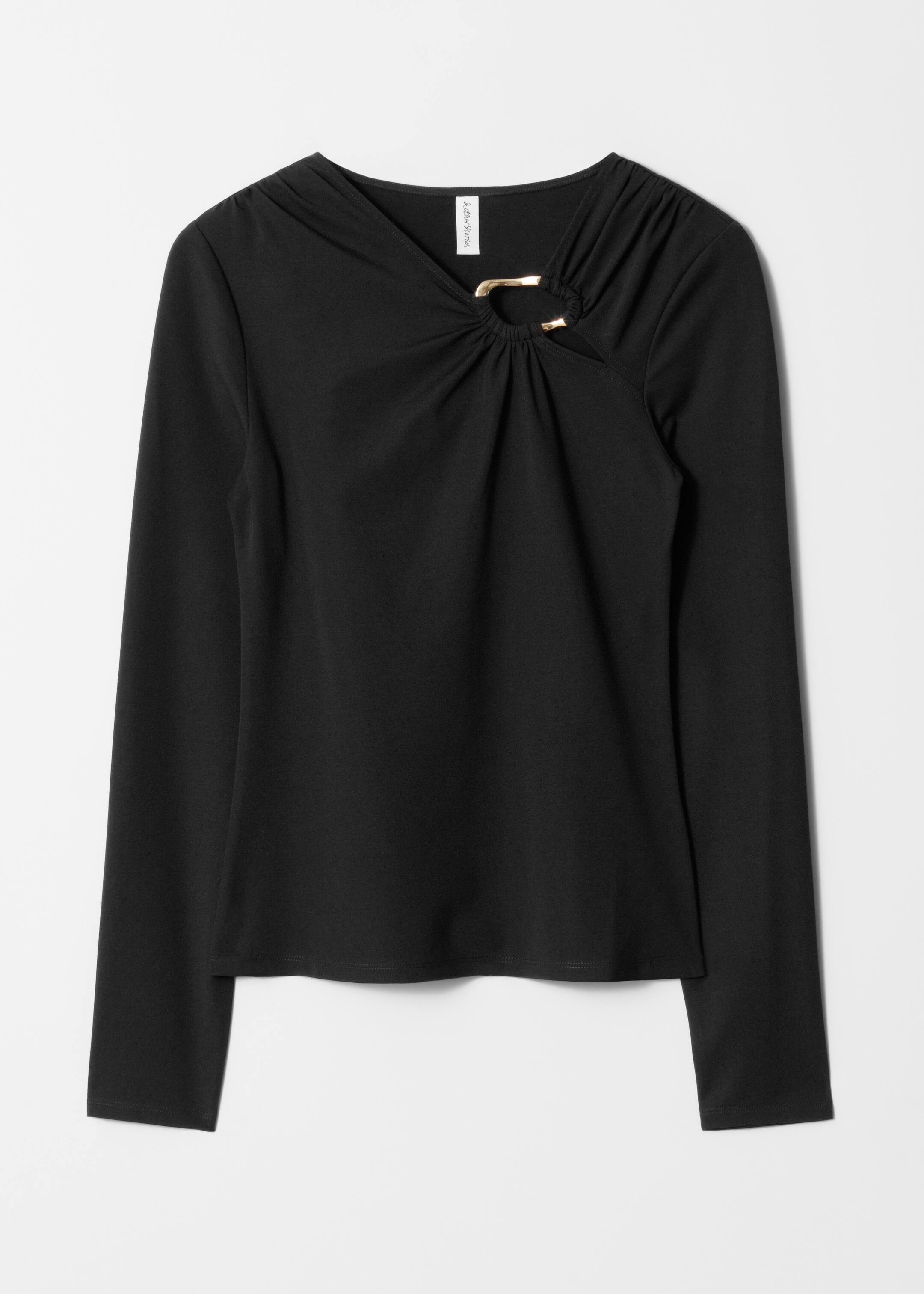 View larger image: Ruched Buckle-Detail Top - Black - Ladies | H&M GB 1