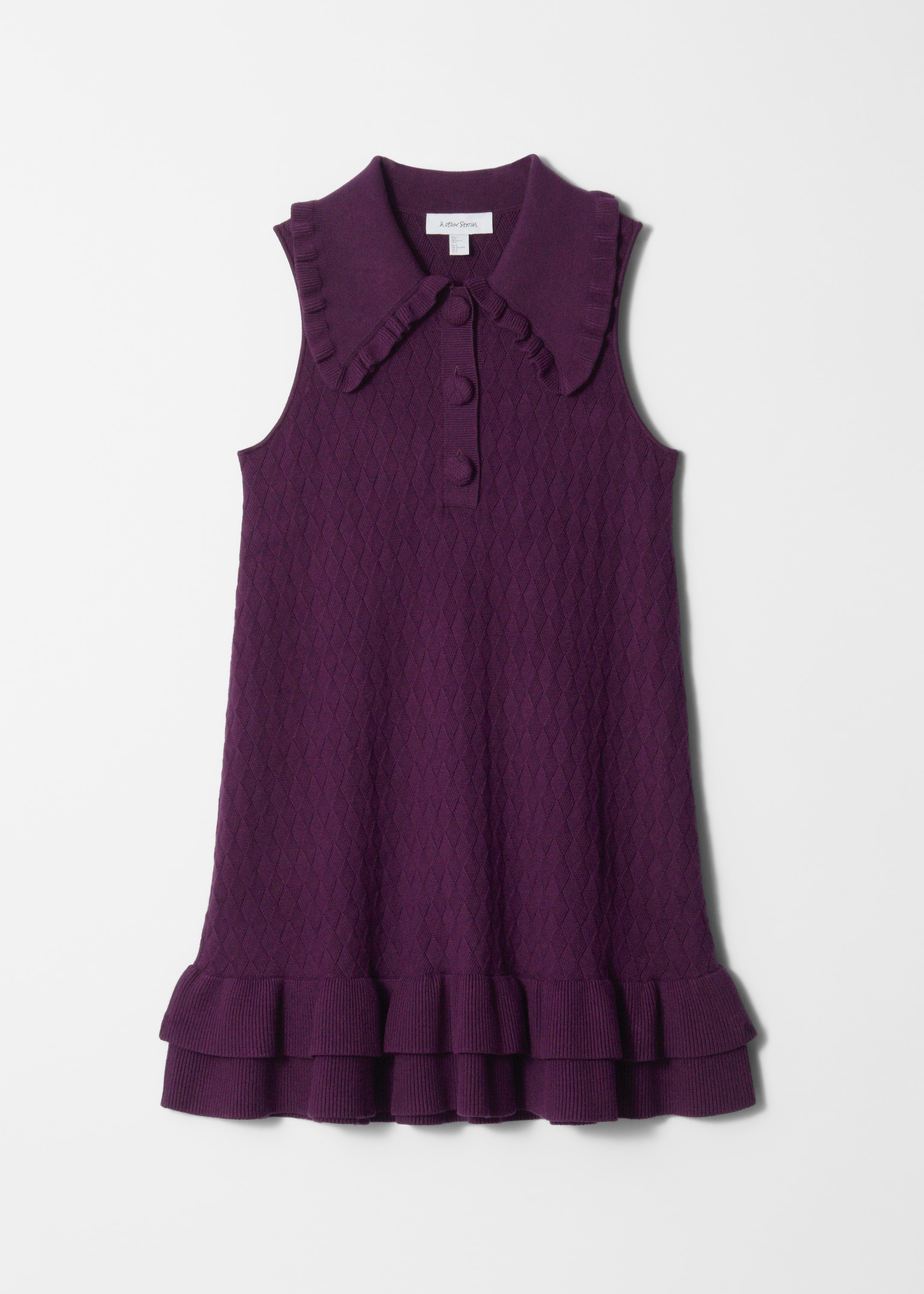 Visualizza immagine più grande: Mini abito lavorato a maglia con gala - Viola scuro - DONNA | H&M IT 6