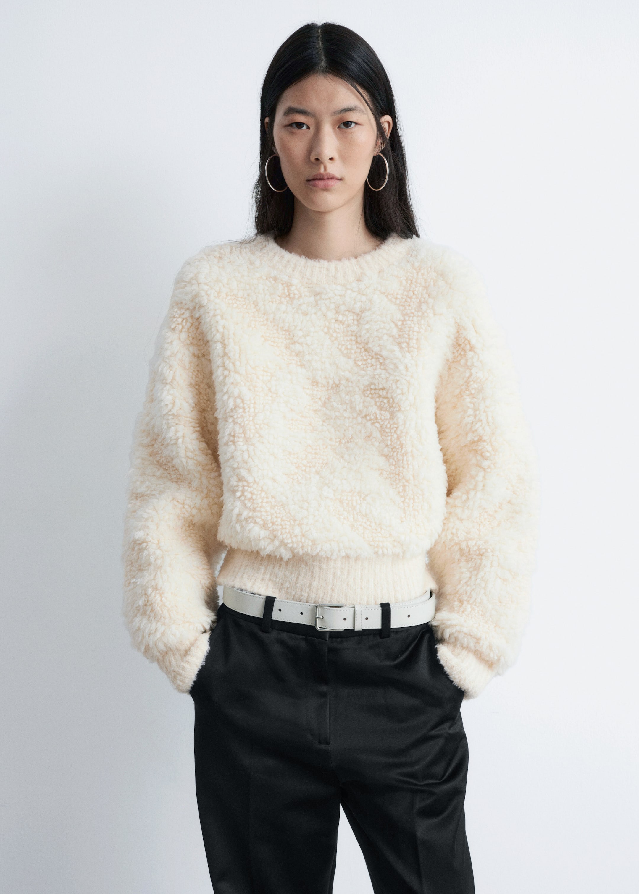 Grösseres Bild ansehen: Strickpullover aus Wollfloor - Creme - DAMEN | H&M CH 1