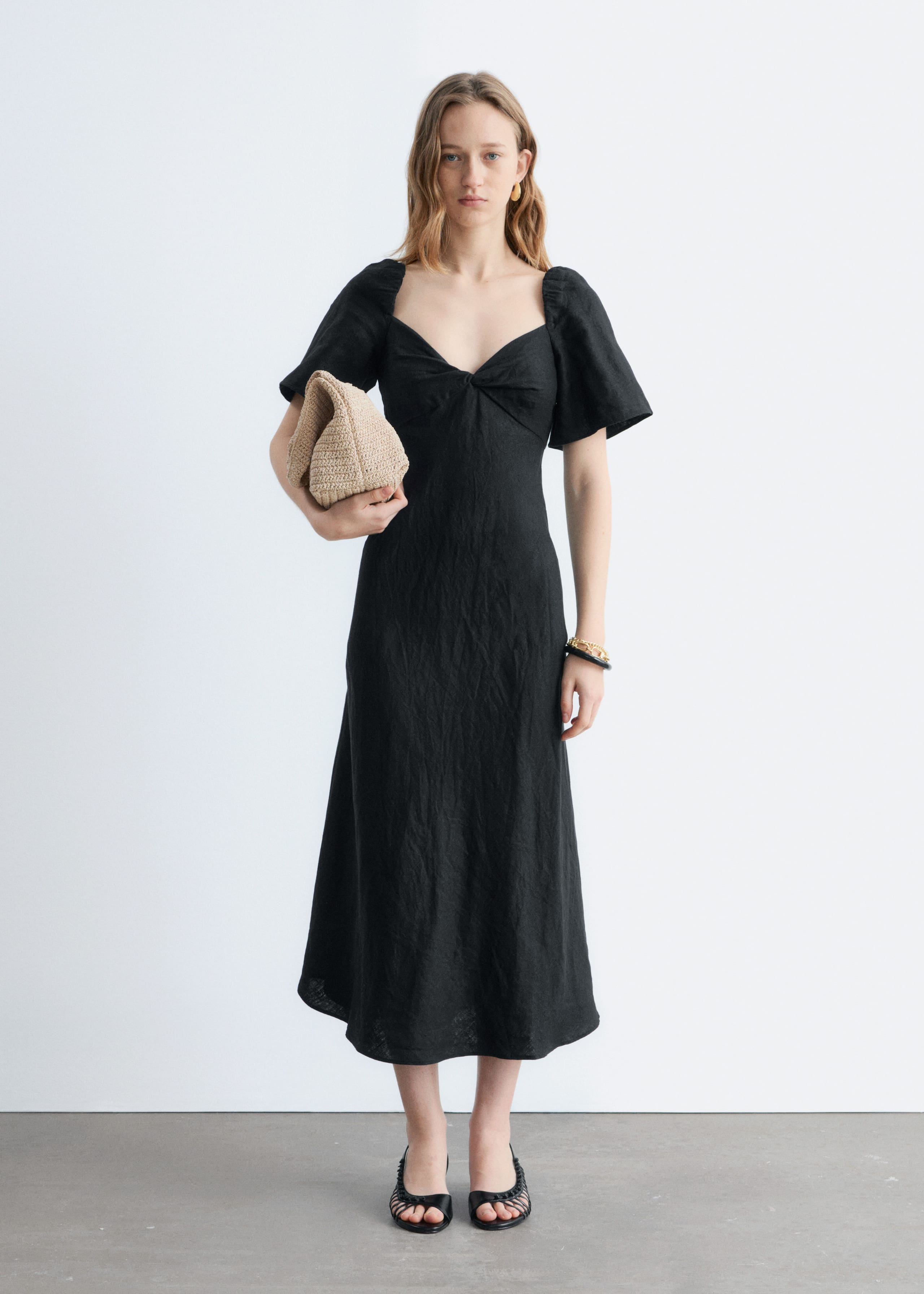 Image of Linen Midi Dress