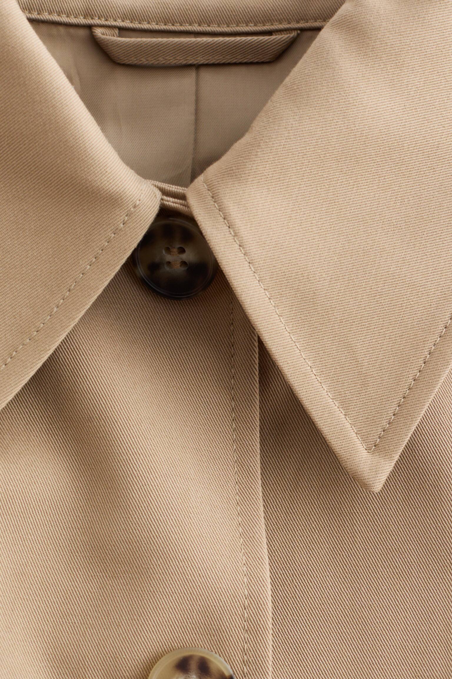 Giacca boxy in cotone - Beige/Marrone scuro - 10