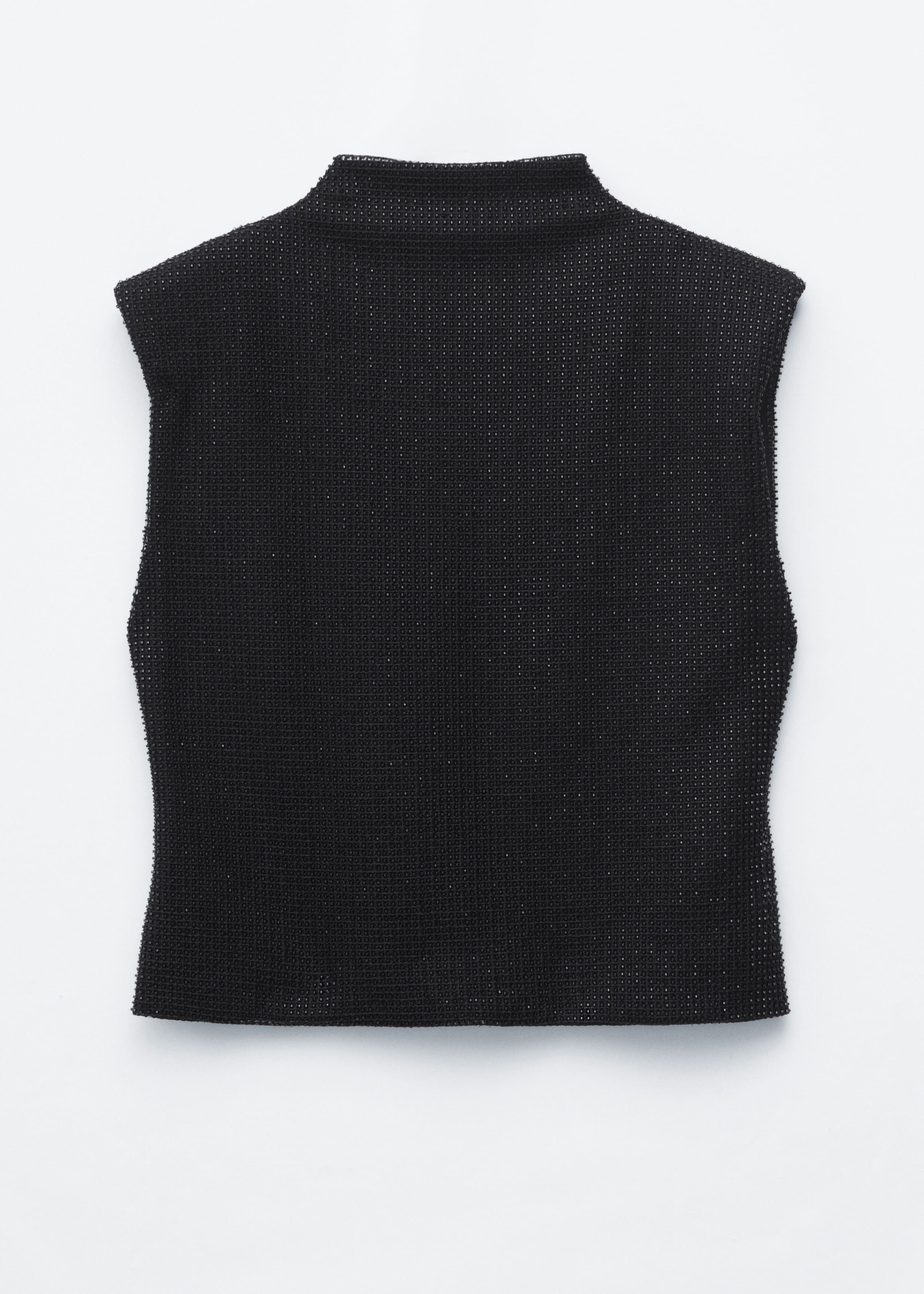 Mesh Shoulder-Pad Top - Black - Still Life