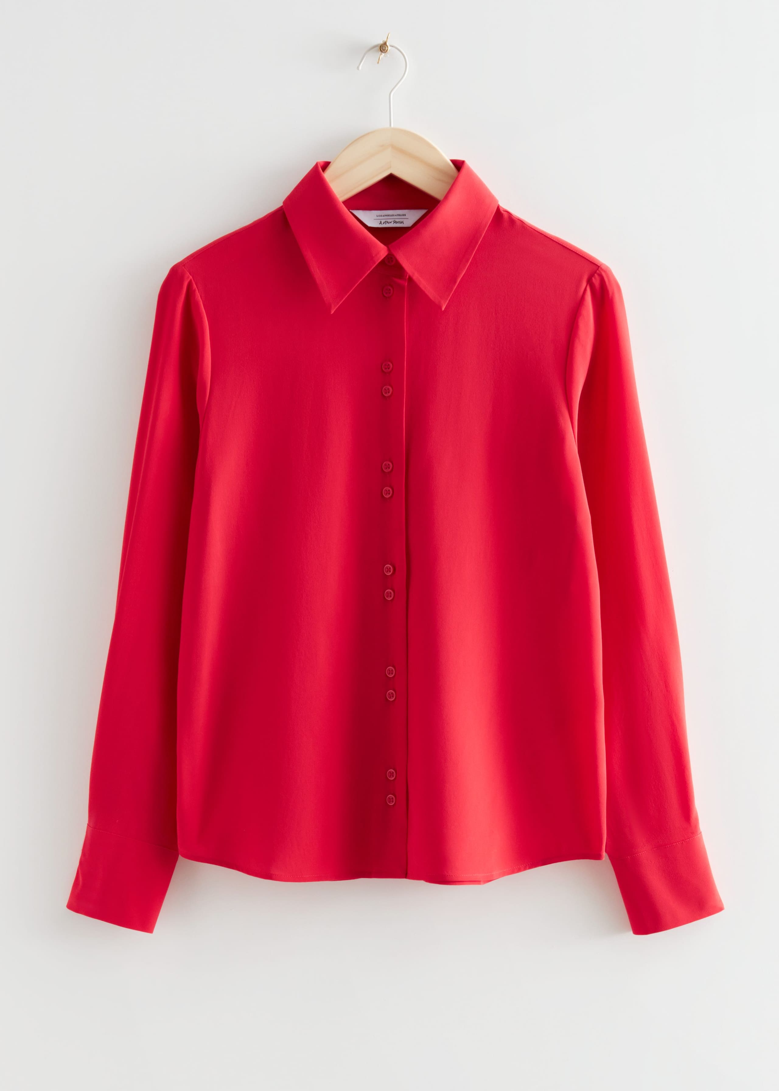 Mulberry Silk Buttoned Blouse - Bright Blue - Natura morta