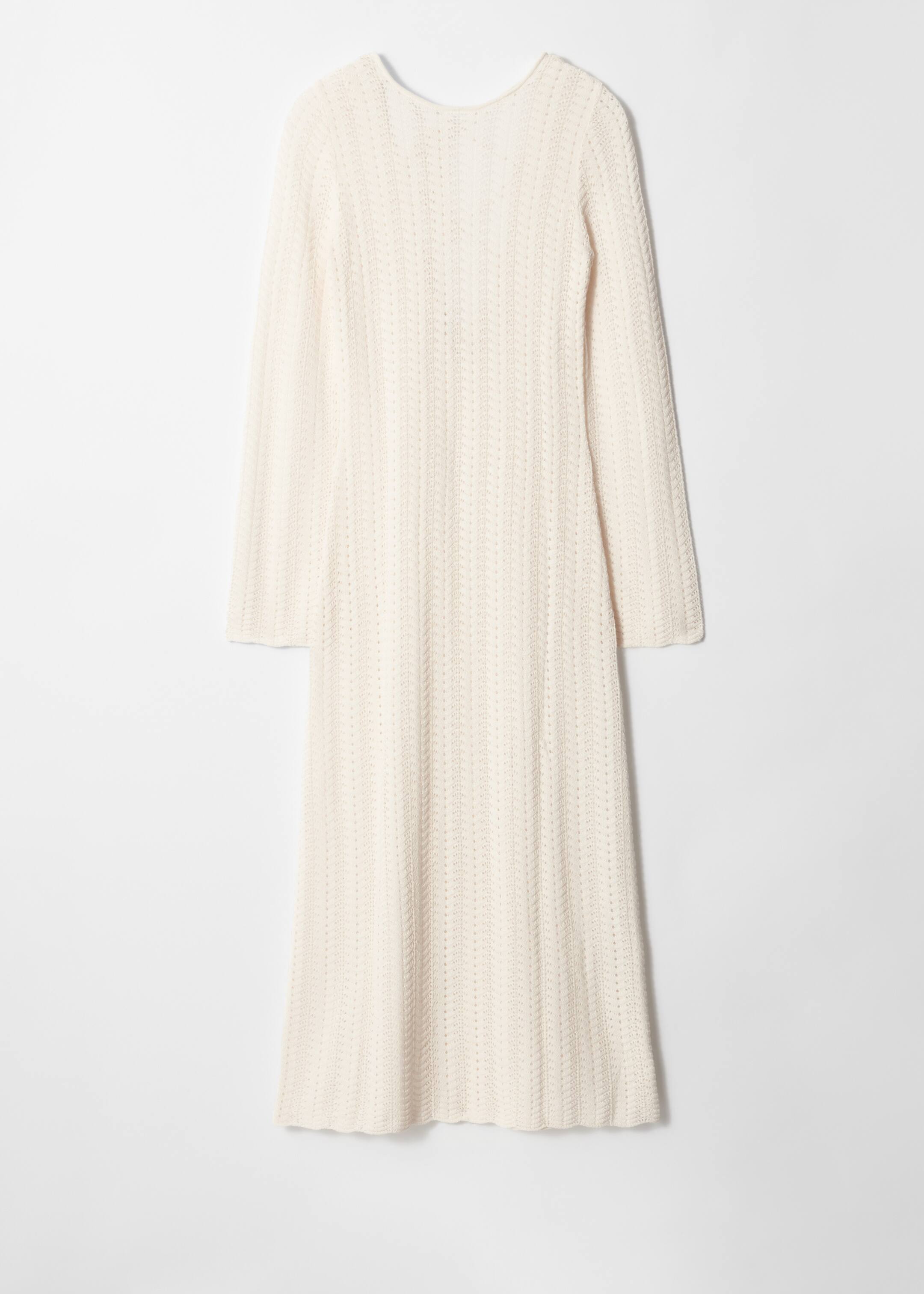 Ver imagem maior: Vestido midi de malha pointelle - Branco - SENHORA | H&M PT 4