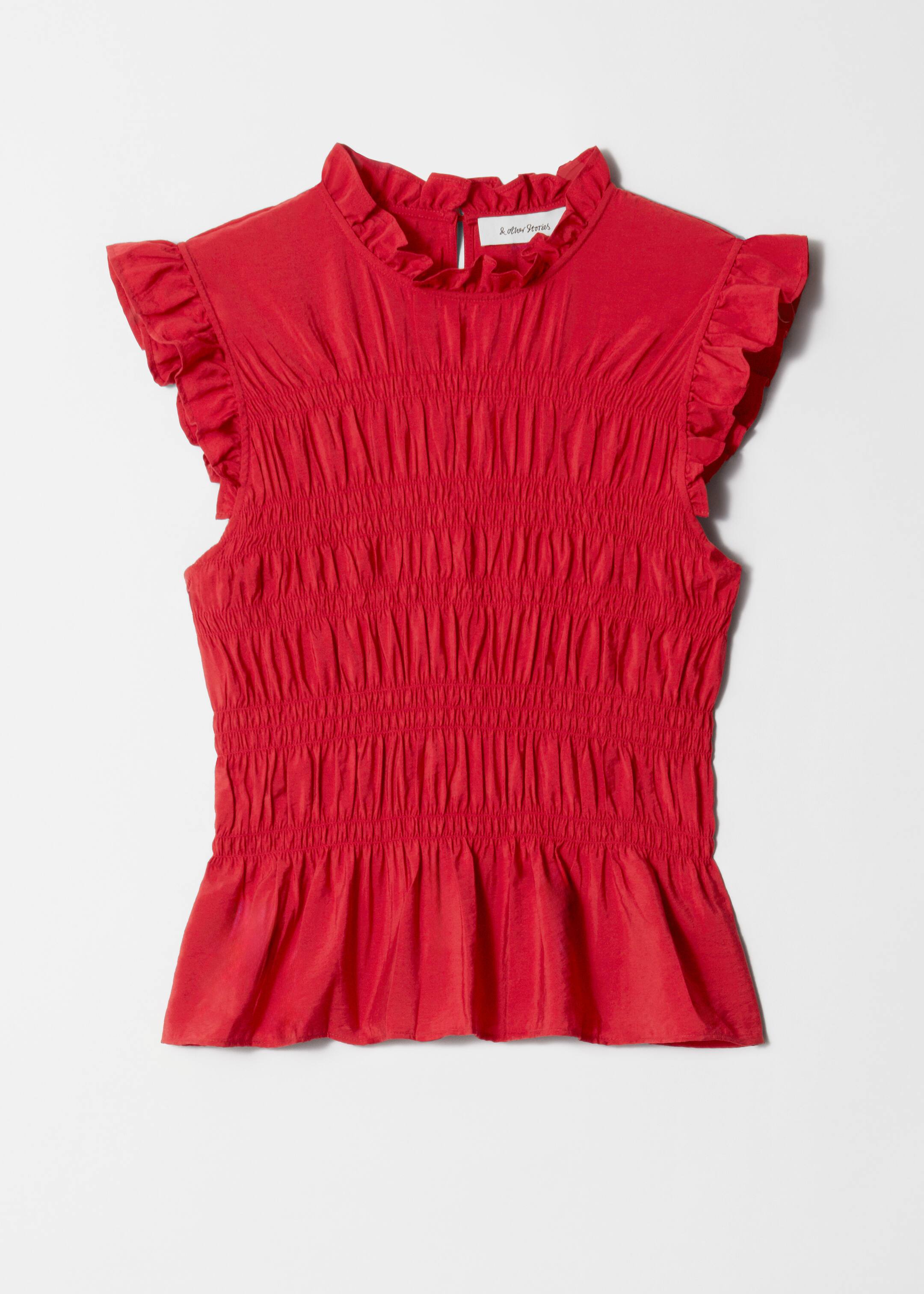 Größeres Bild anzeigen: Gesmoktes Oberteil mit Rüschen  - Rot - Ladies | H&M AT 6