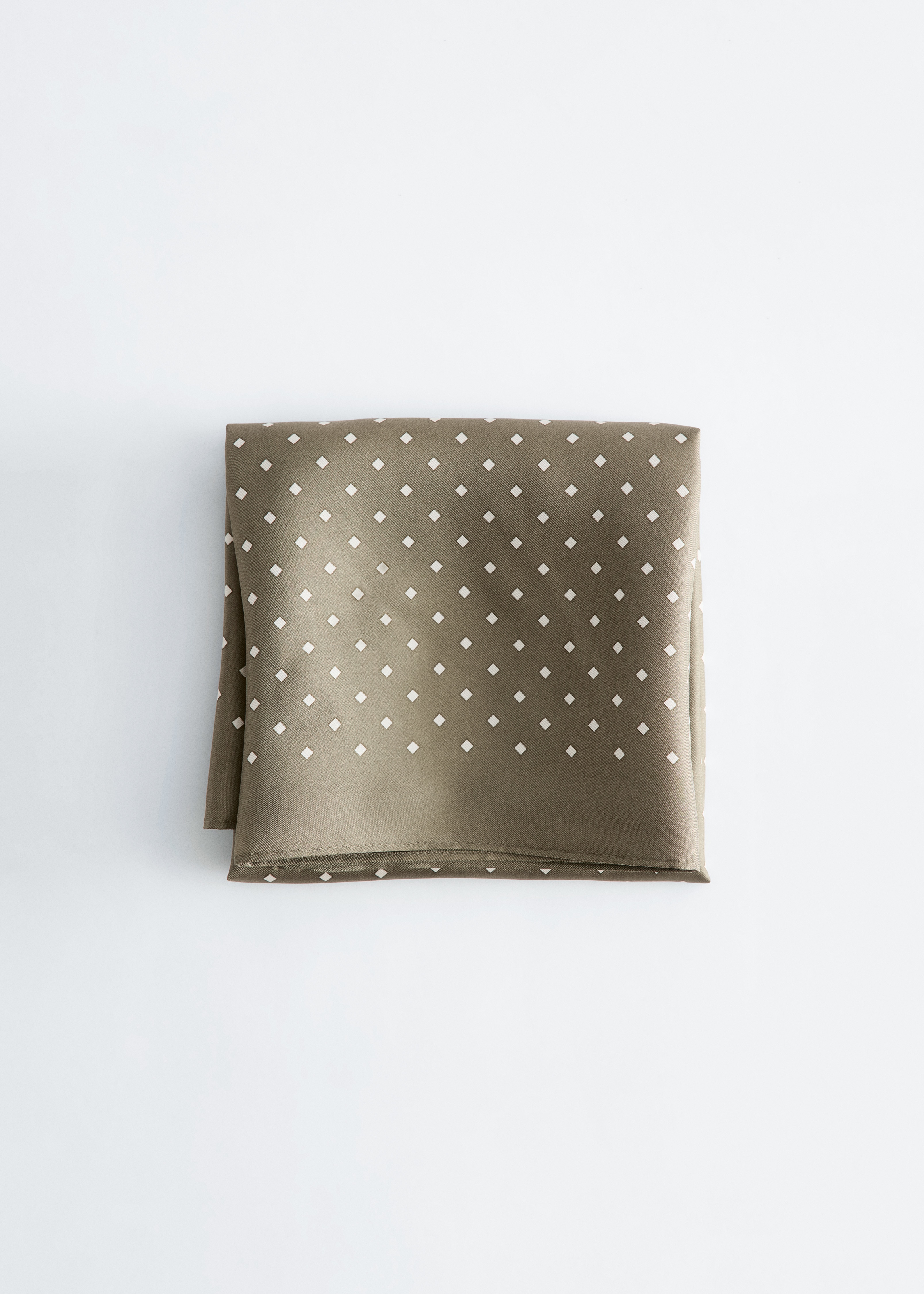 Seidentuch mit Diamant-Print - Khaki/Himmelblau