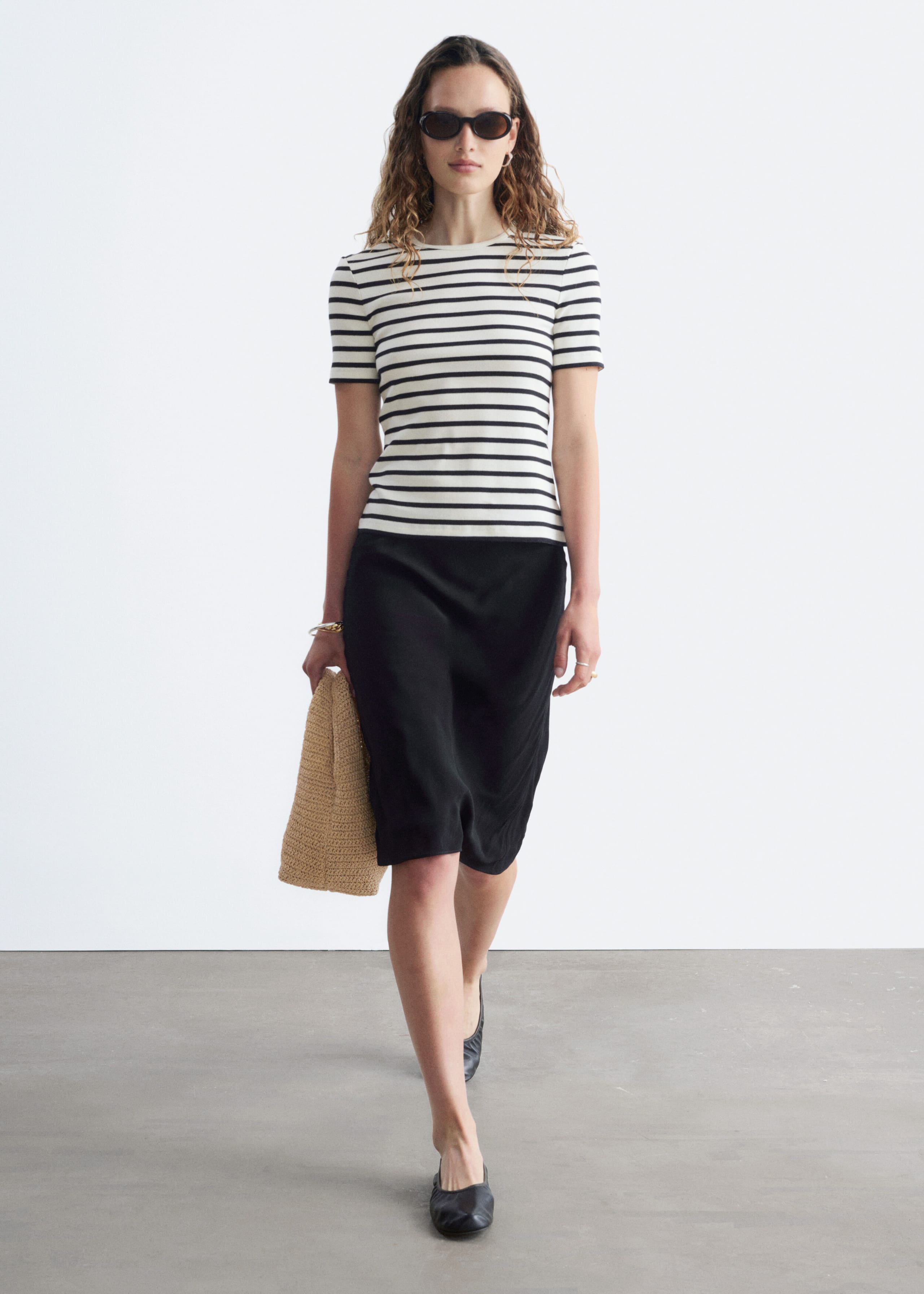 Ribbed T-Shirt - White - Lookbook
