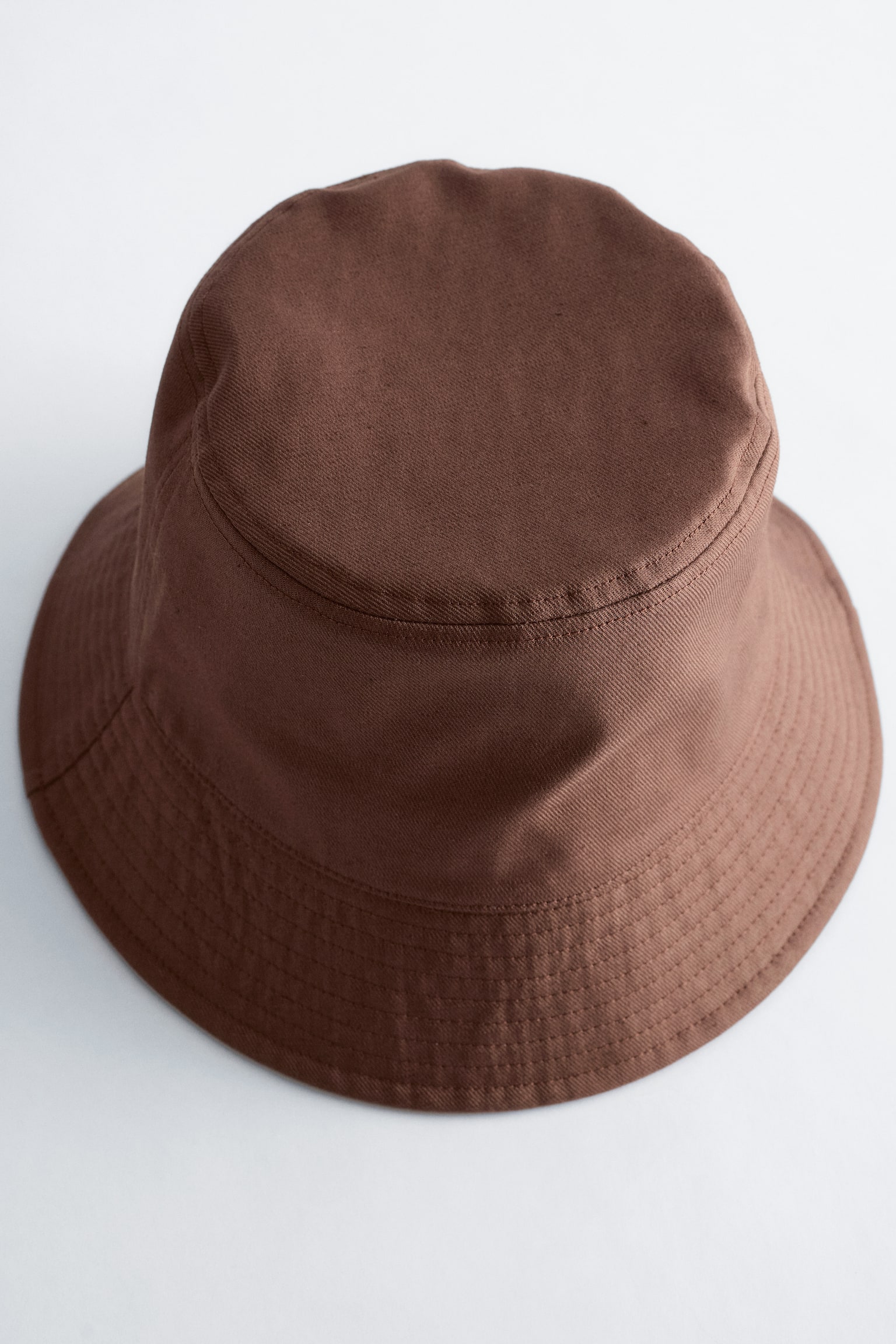 Fischerhut aus Baumwoll-Leinen-Mix - Dunkelbraun/Hellbeige - 2