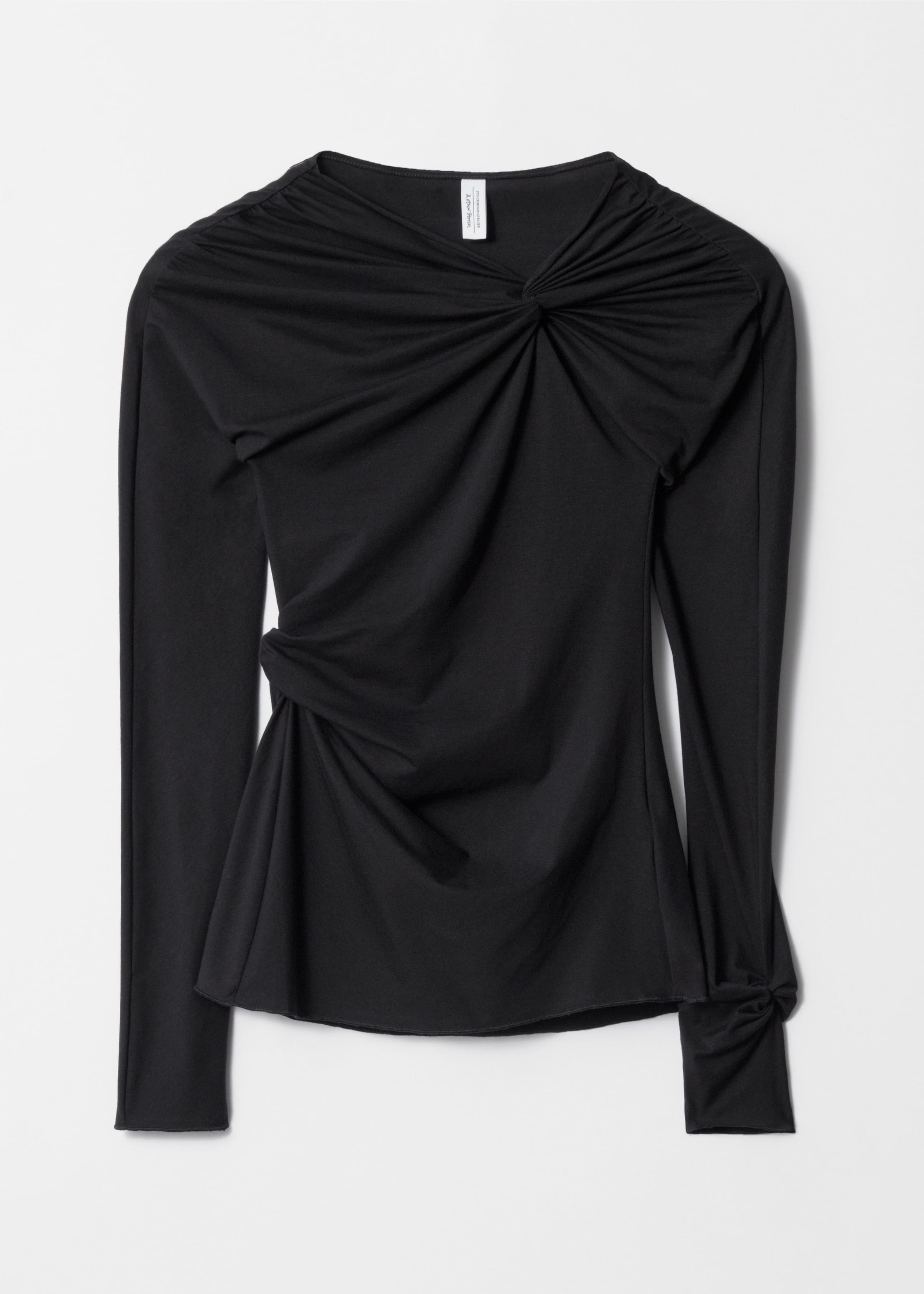 Twisted Gathered Top - Black - Still Life