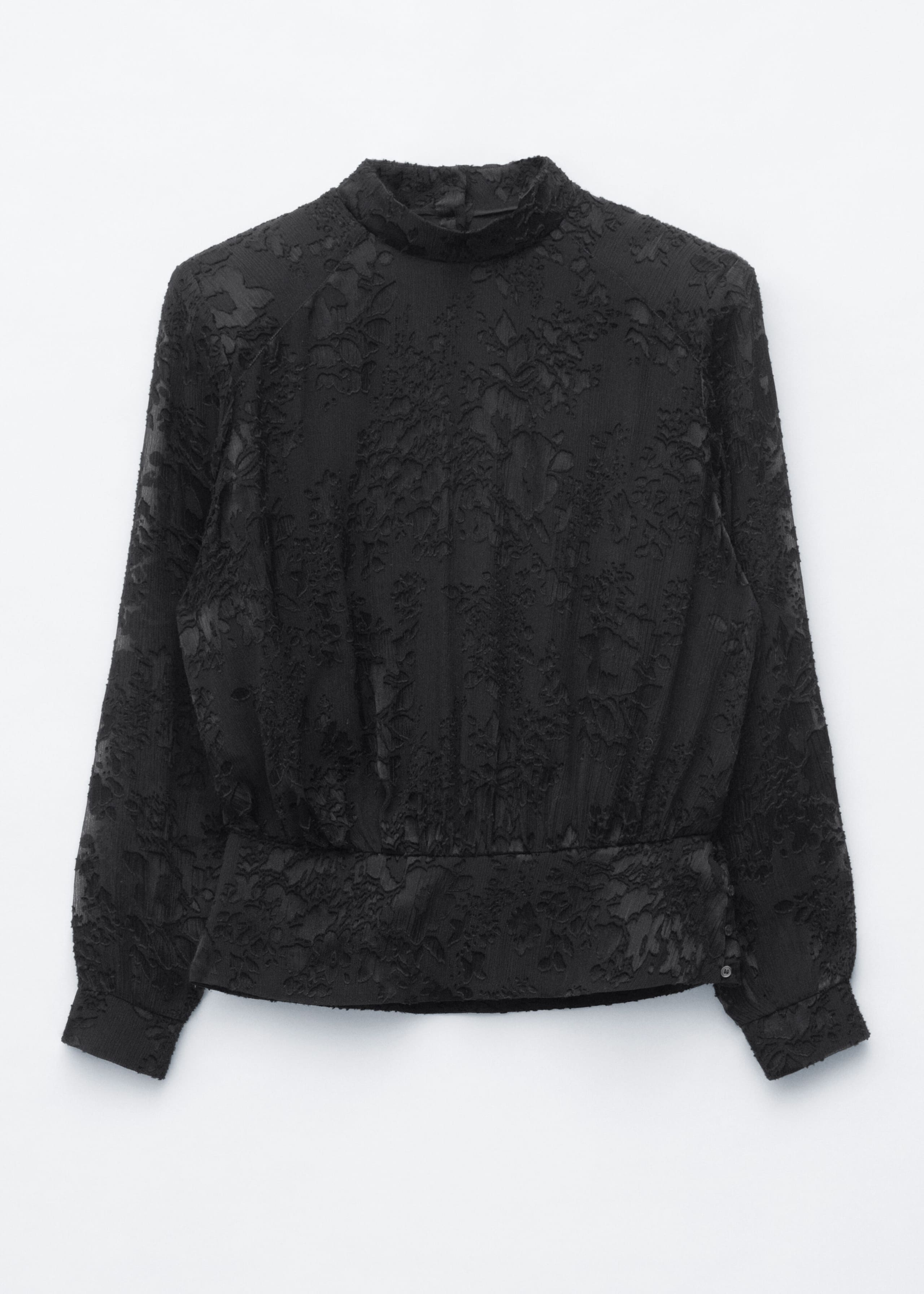 Silk-Blend Chiffon Blouse - Black - Still Life