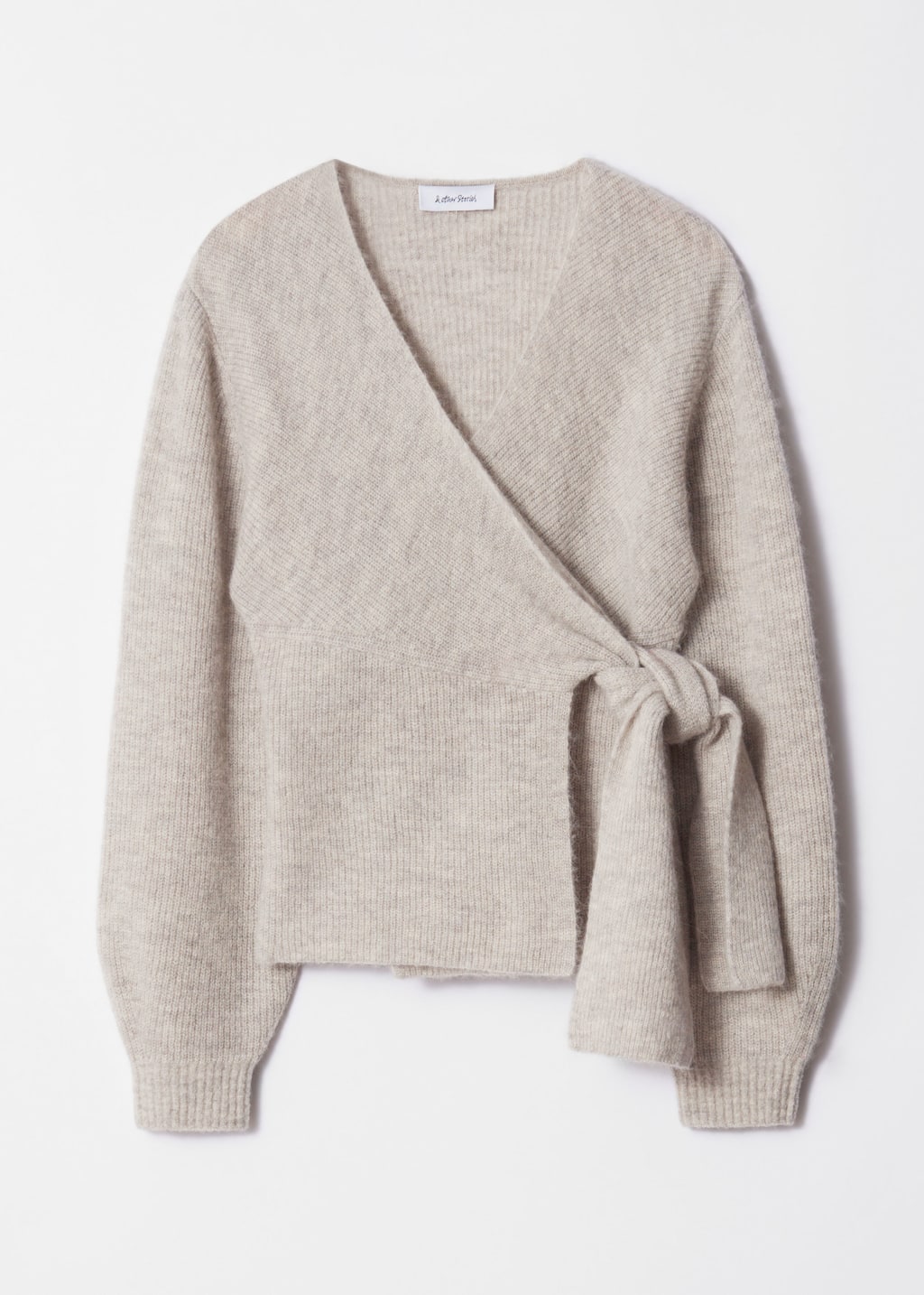 Image of Alpaca-Blend Knitted Wrap Cardigan