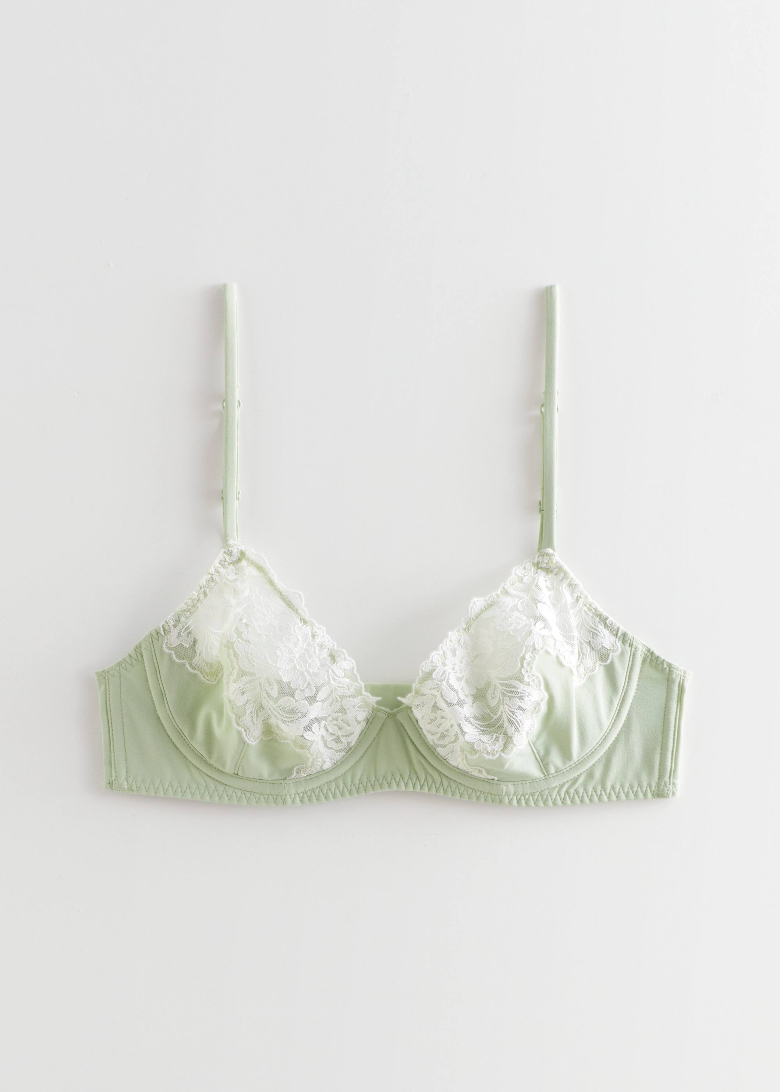 Lace-TrimmedUnderwireBra - Mint - Natura morta