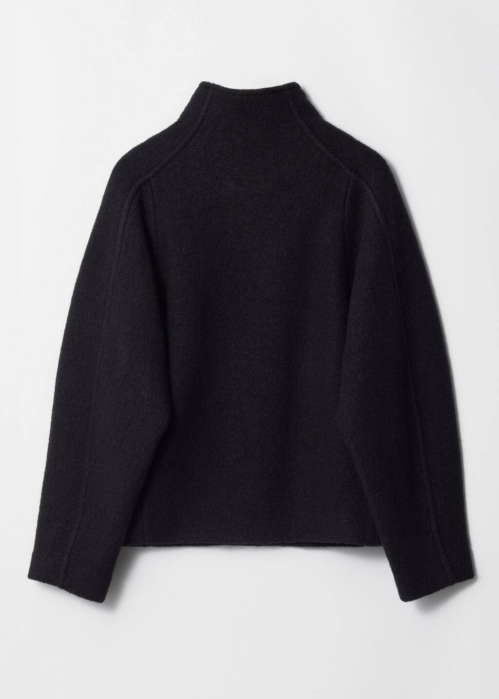 Asymmetric Wool Jacket - Black - Still Life