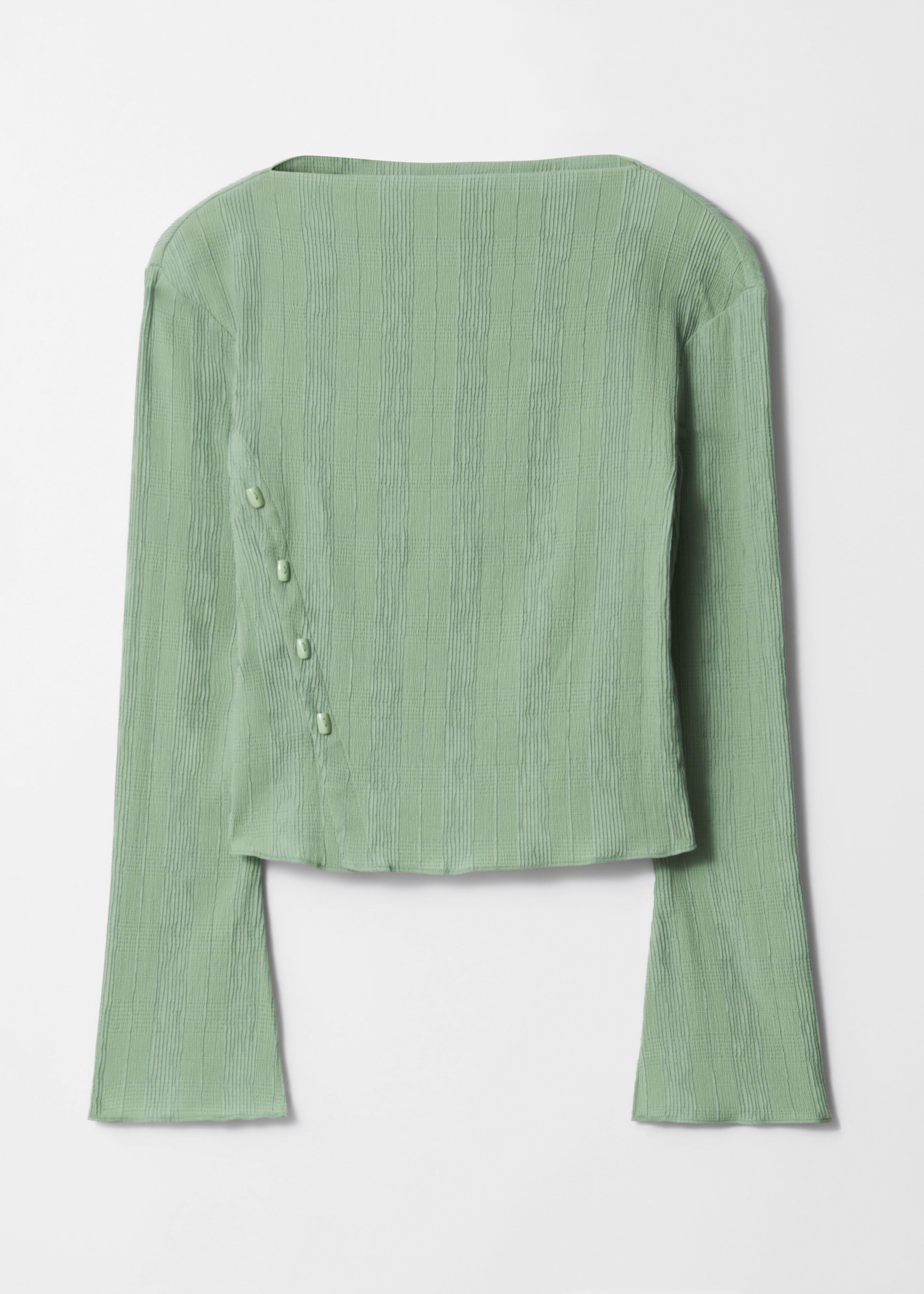 抹茶みるく　BOAT NECK FLARE SLEEVE プルオーバー Boat-Neck Flared-Sleeve Top - Green - & Other Stories US