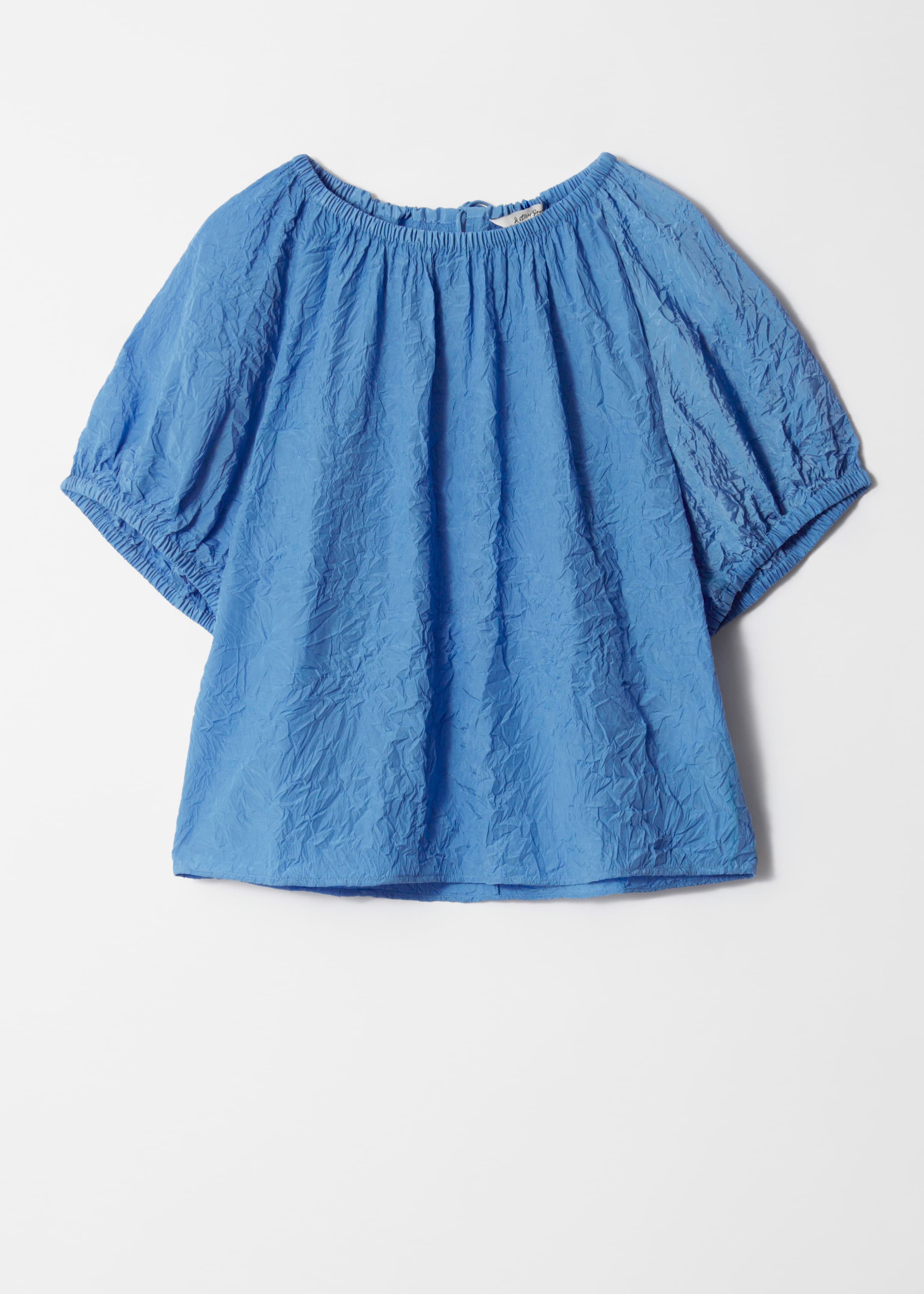 Ver imagen más grande: Textured Short-Sleeve Blouse - Azul - MUJER | H&M ES 5