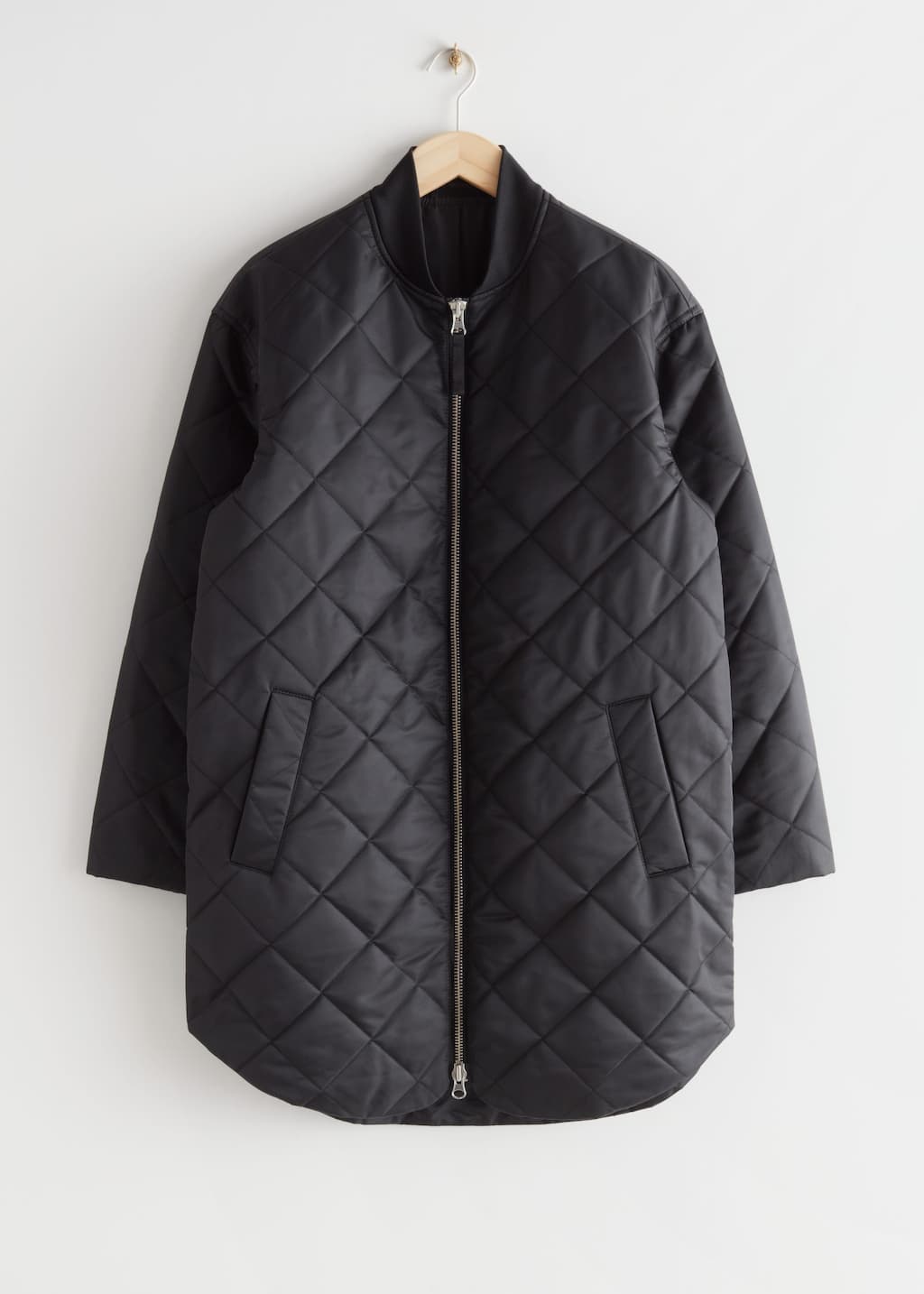 Oversized Quilted Jacket - Black - Still Life