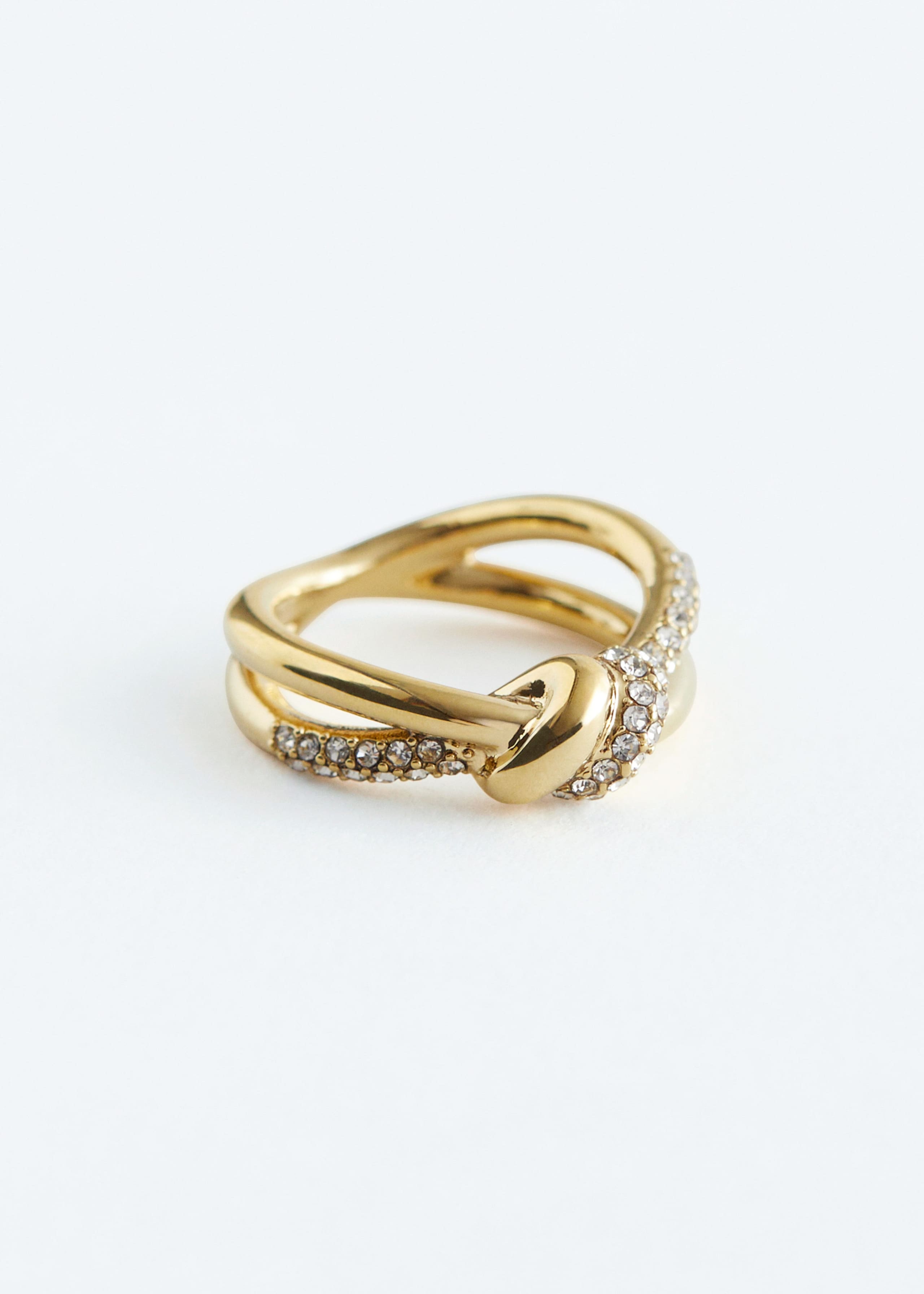 Image of Knot-Detail Crystal Ring