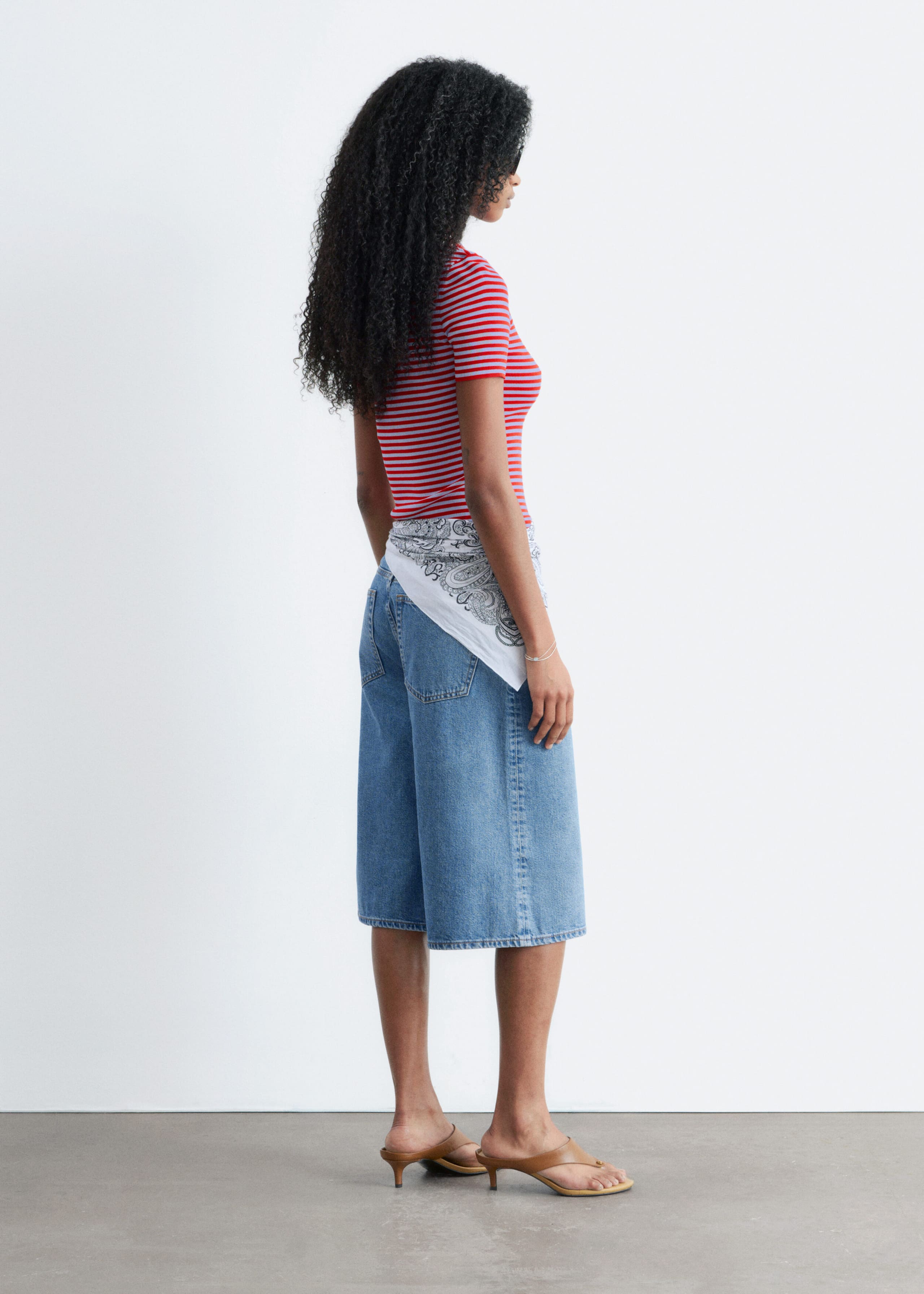 T-shirt côtelé - Rouge/Lilas/Rayé - Lookbook