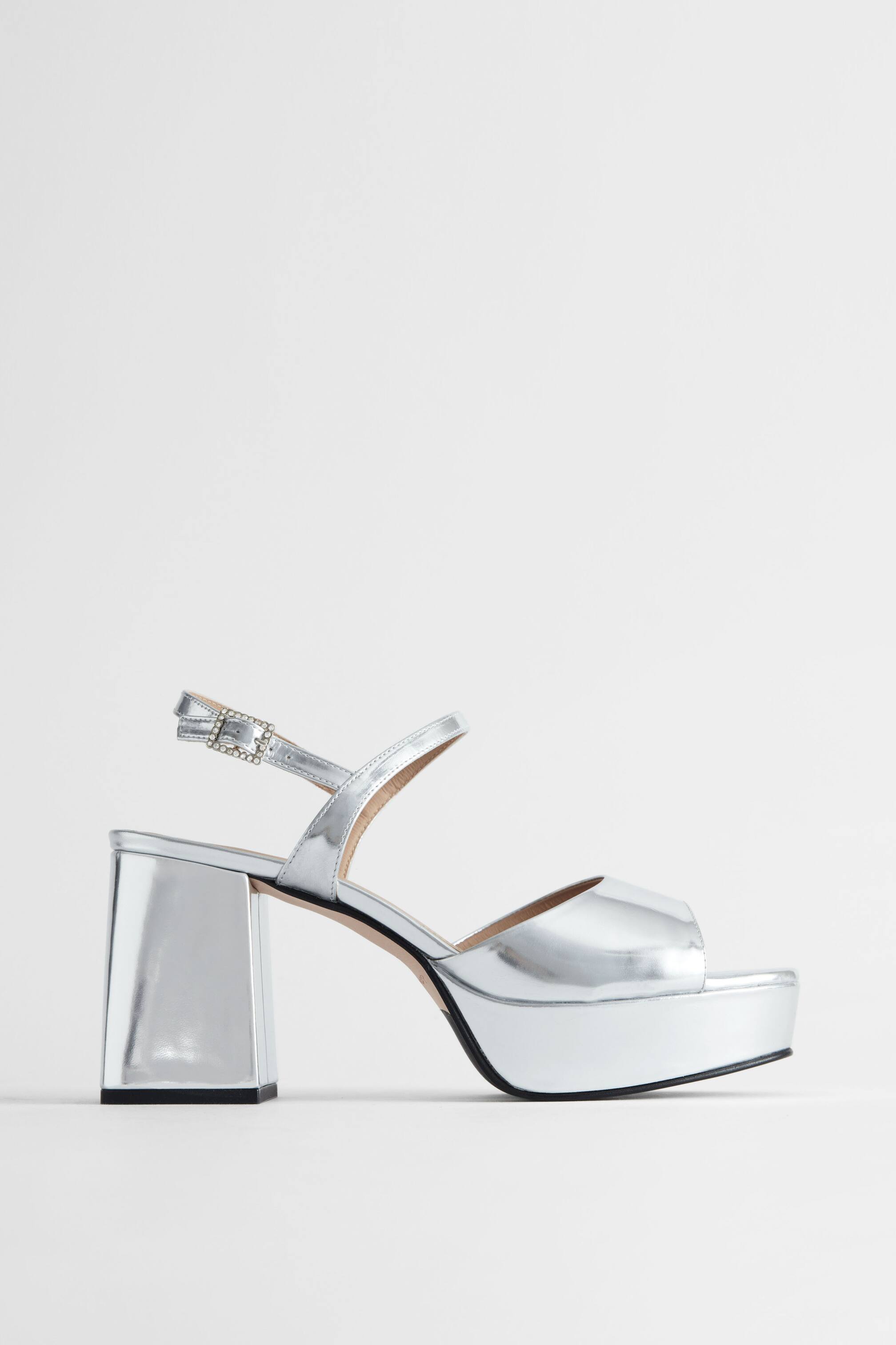 View larger image: Flared Heel Platform Sandals - Silver - Ladies | H&M GB 1