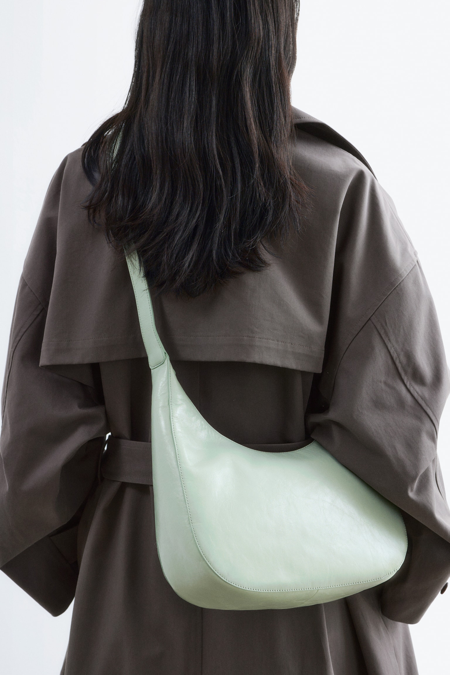 Halvemaanvormige crossbodytas - Muntgroen/Donkerbruin/Beige/Vaalblauw - 4