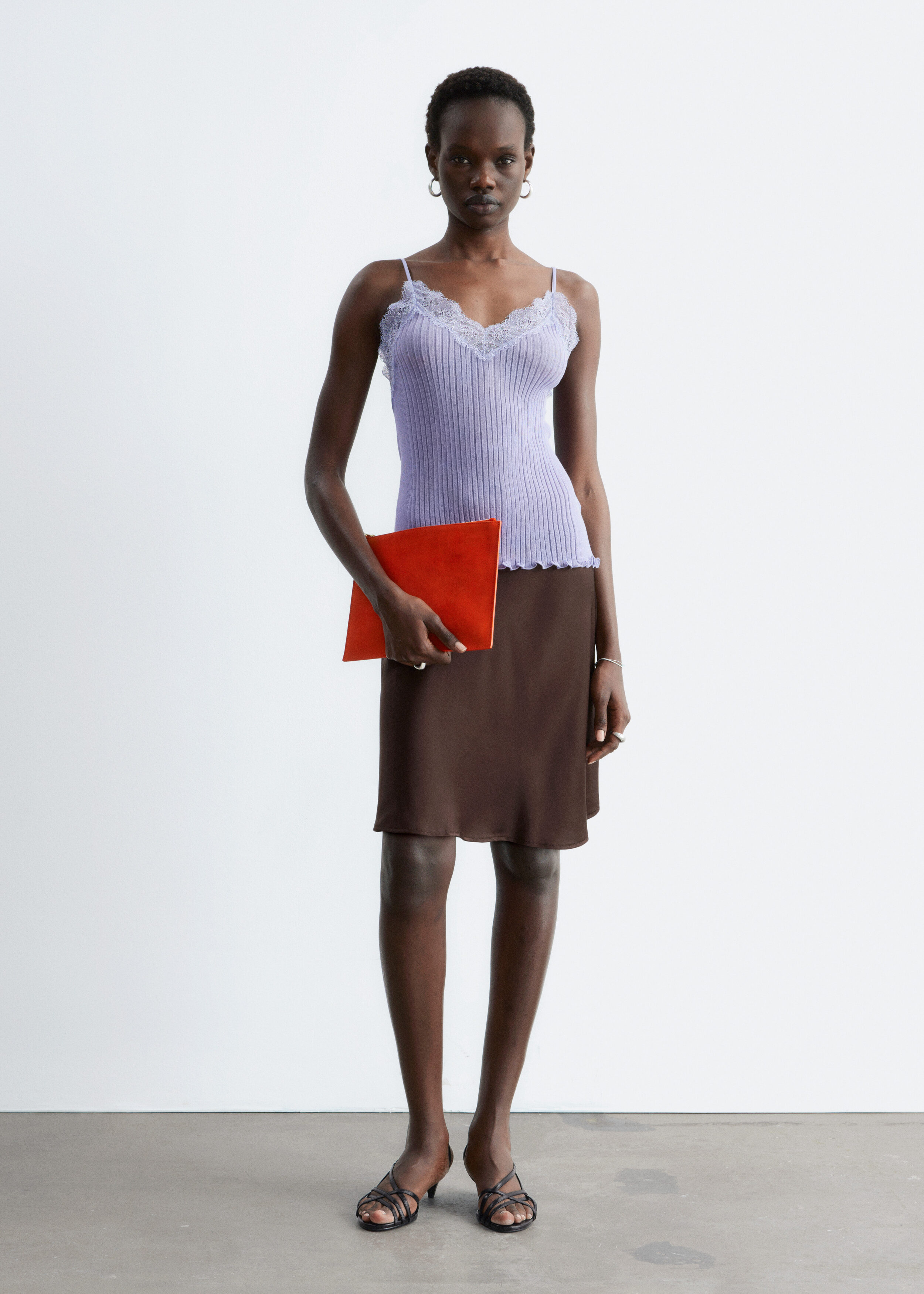 Rib-Knit Lace Camisole - Lilac - & Other Stories US