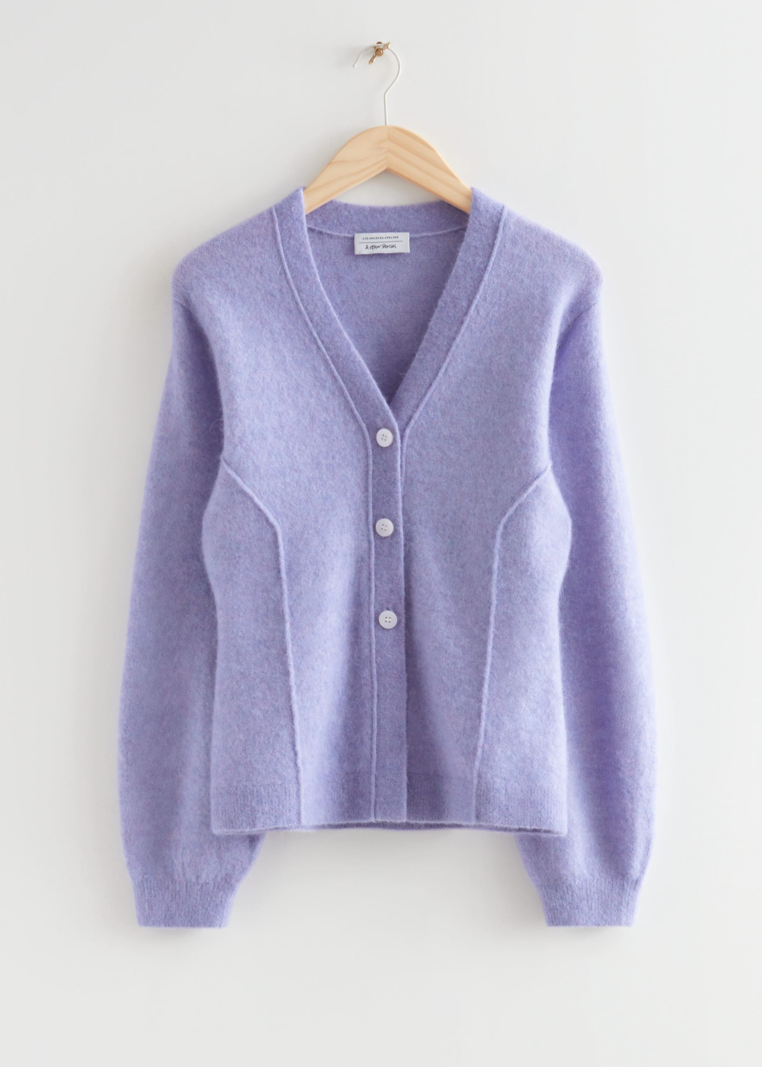FittedWoolCardigan - Lilac - Bodegón