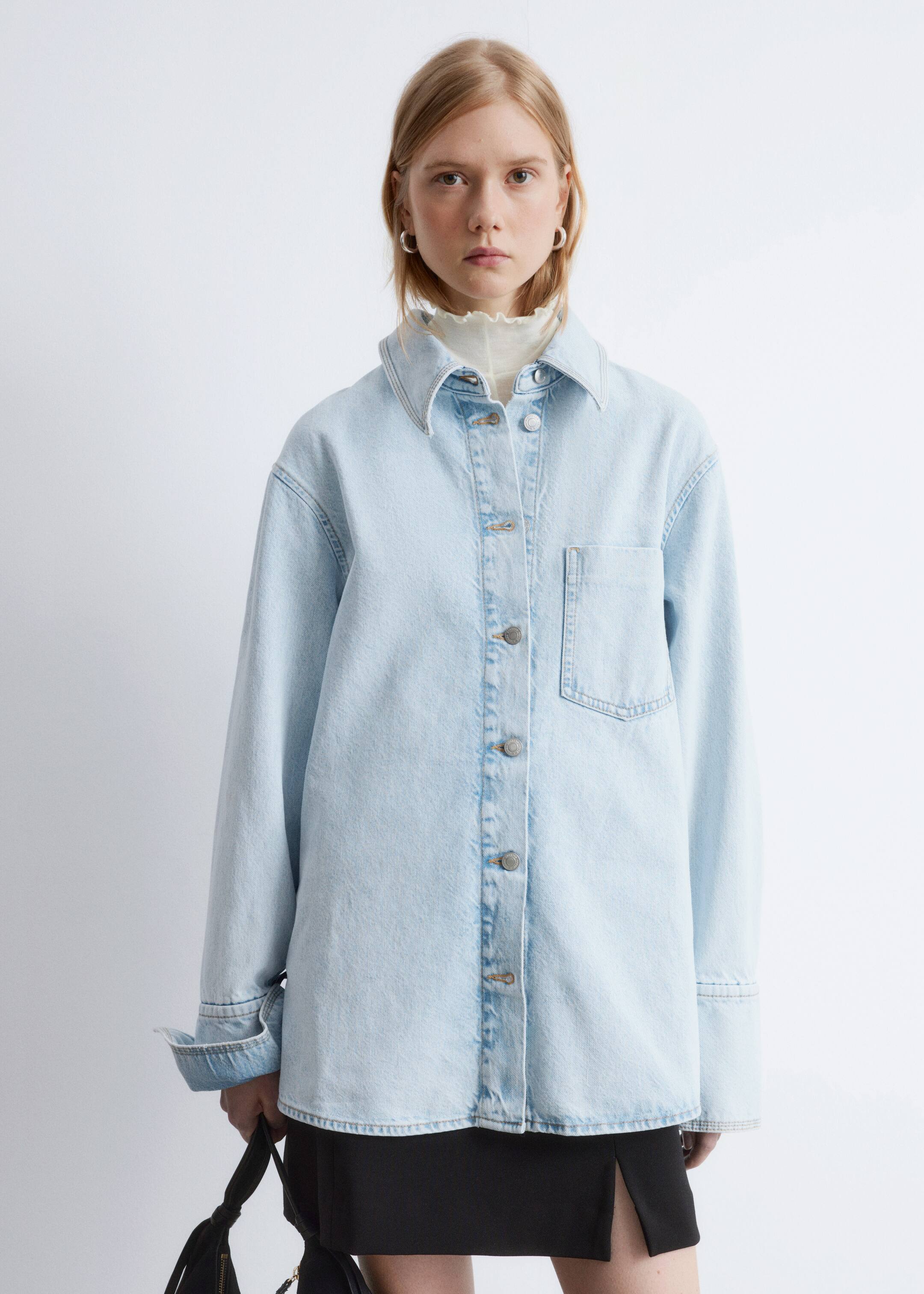 View larger image: Oversized Denim Shirt - Light Blue - Ladies | H&M GB 4