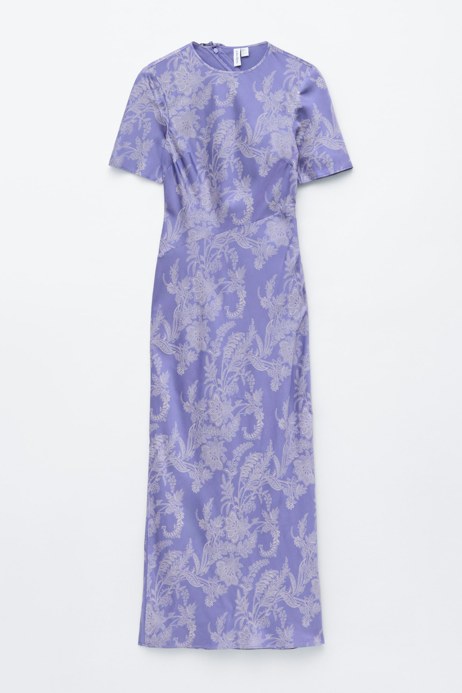 Maxi abito in viscosa con motivo cashmere-Viola/Motivo cashmere - 2
