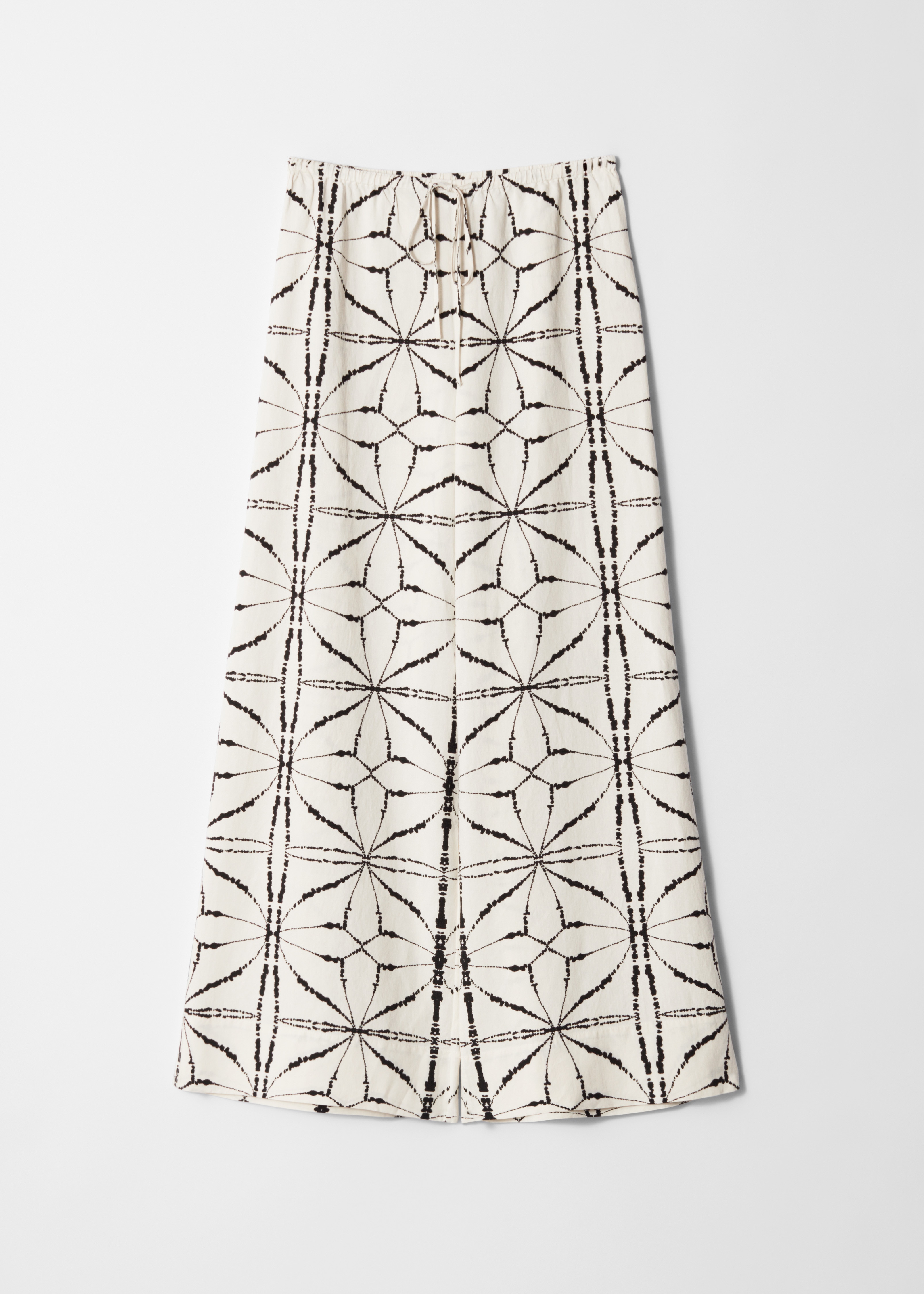 Calças com cordão descontraídas - Padrão branco/preto/Preto/Vermelho