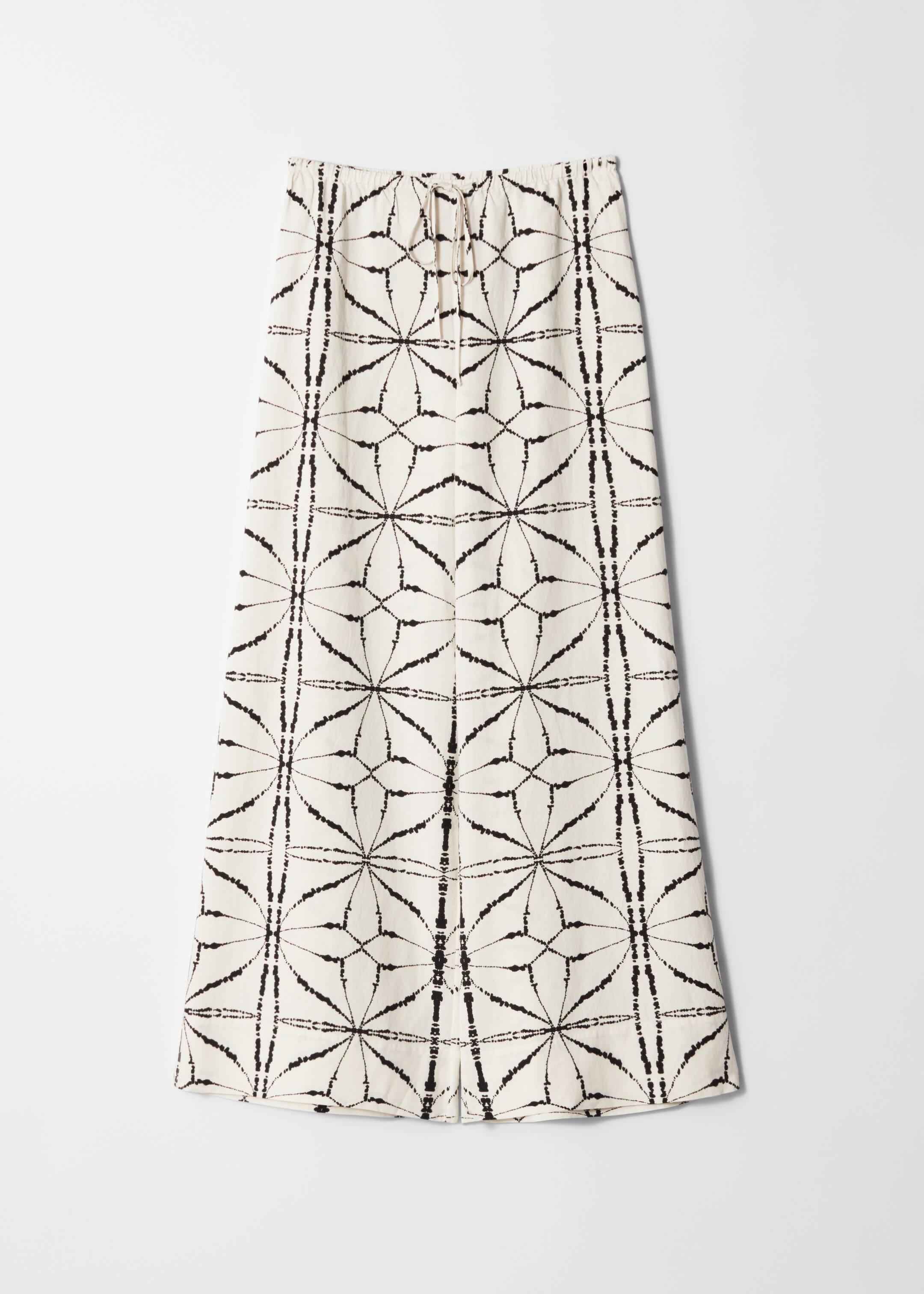 Visualizza immagine più grande: Pantaloni dalla vestibilità rilassata con coulisse - Bianco/Motivo nero - DONNA | H&M IT 5