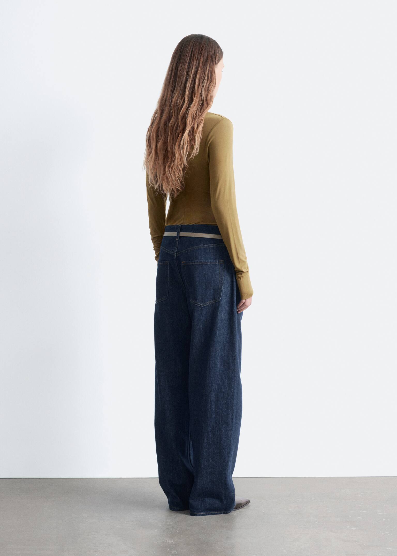 Draped Top - Light Brown/Red - 3