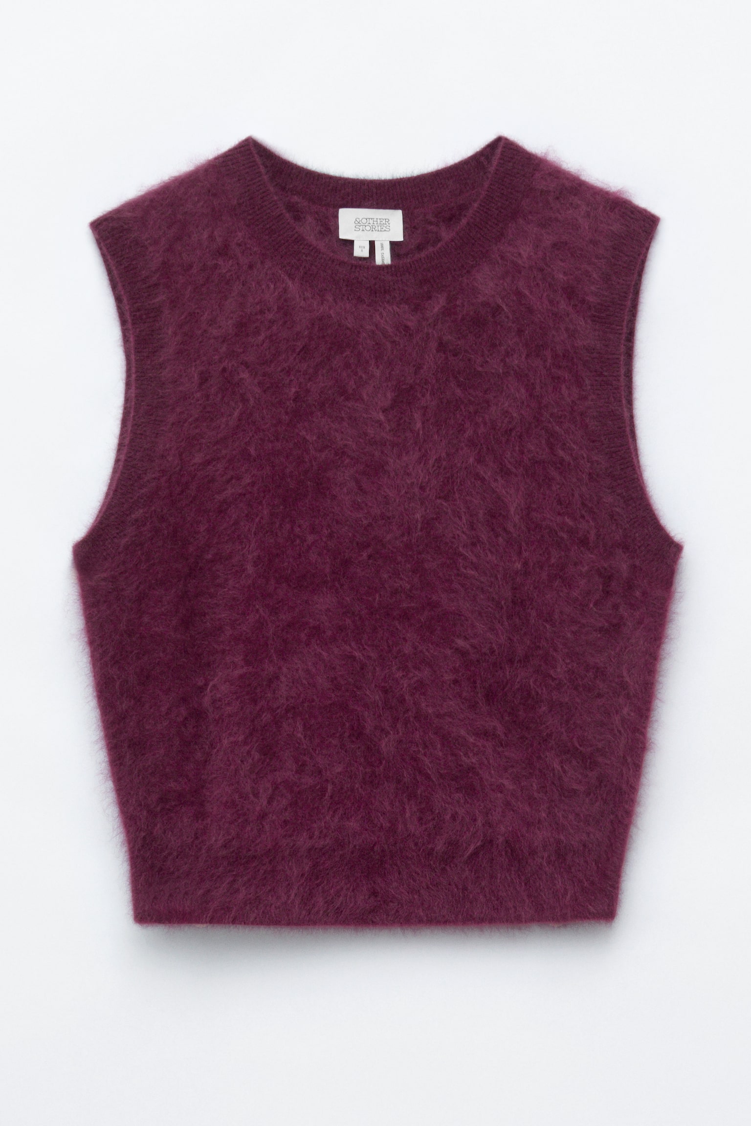 Brushed Cashmere Vest - אדום כהה/לילך/אפור - 1