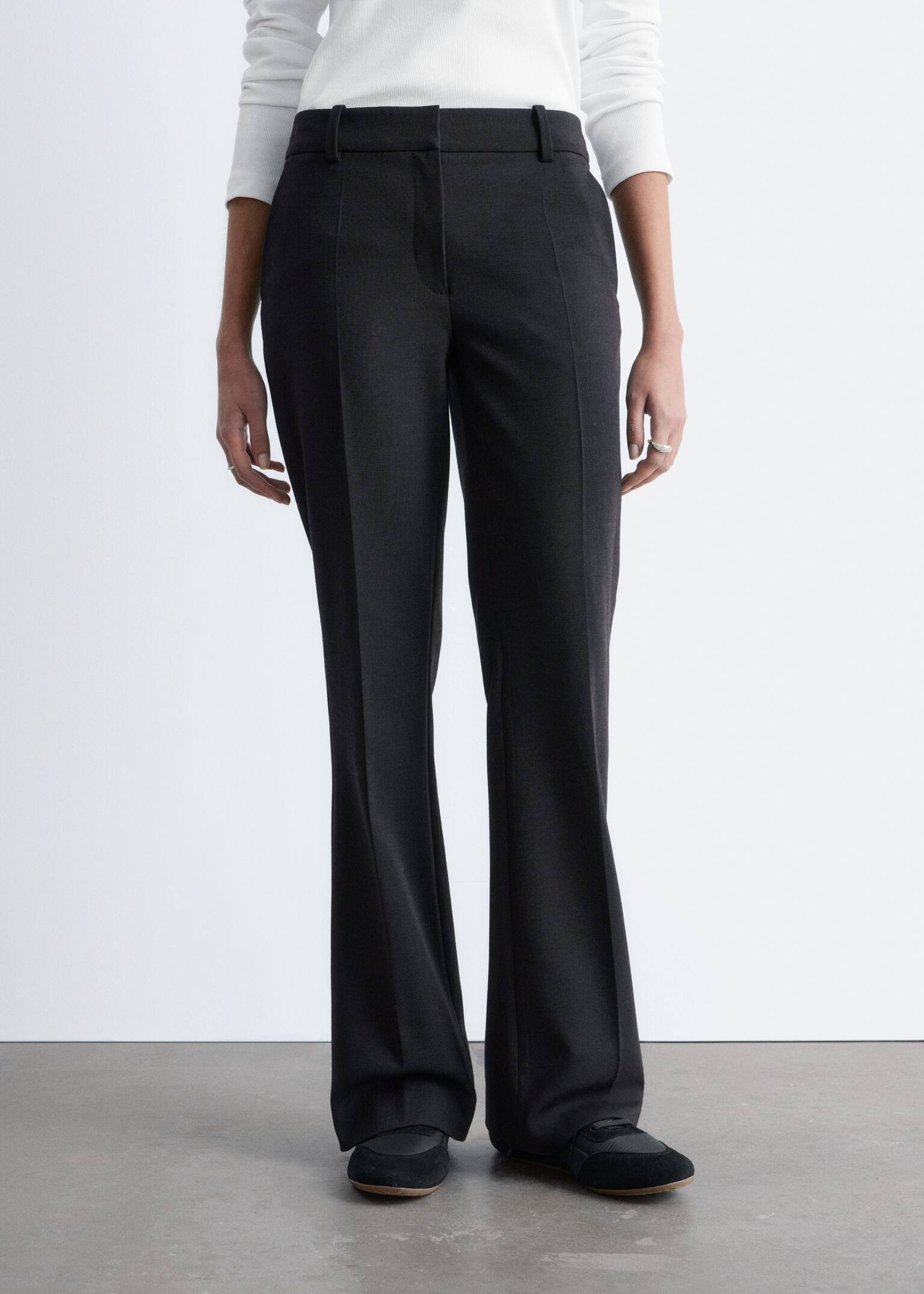 Spodnie z zaprasowanymi kantami - Ciemnobrązowy/Szary - 5