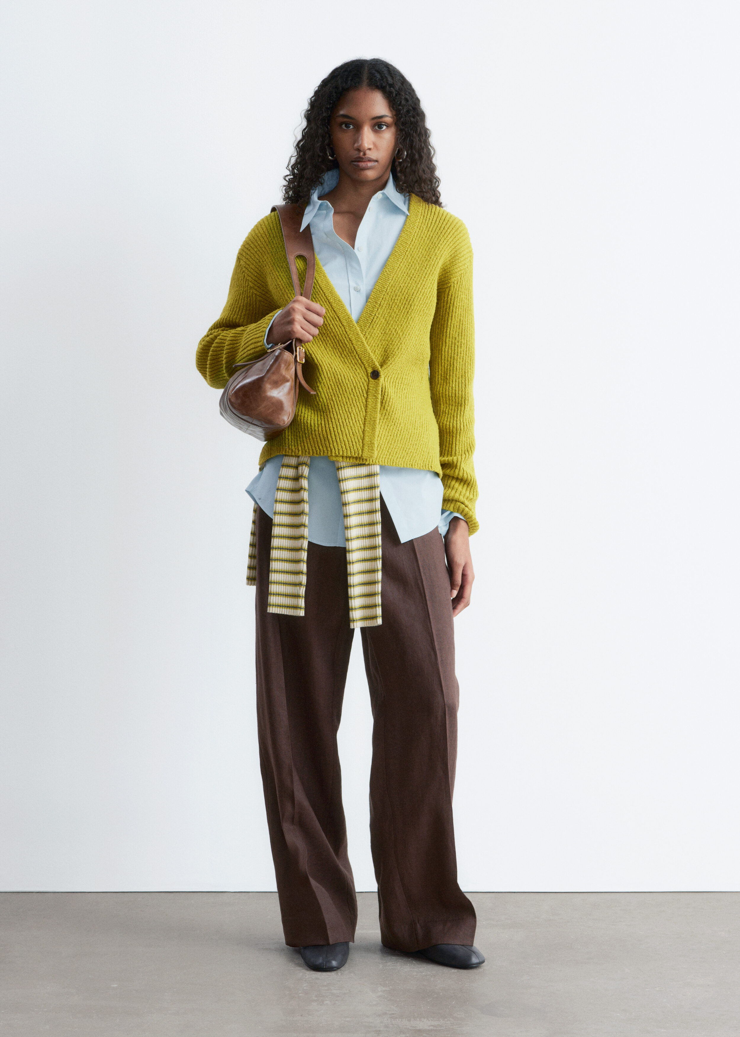 Ribbed Cardigan - Chartreuse - Cardigans - & Other Stories US