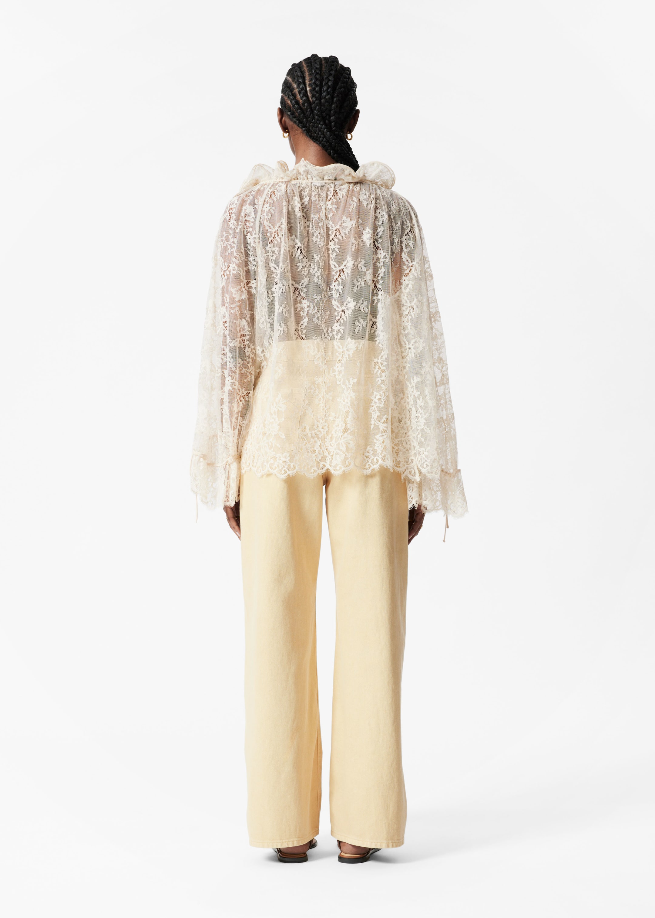 Visualizza immagine più grande: Blusa in pizzo con volant - Crema - DONNA | H&M IT 4