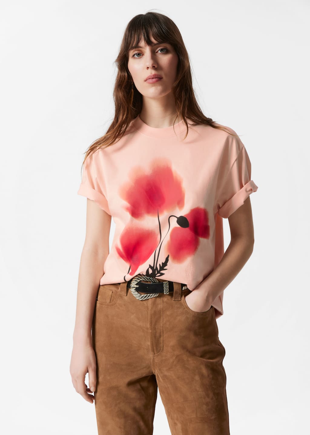 Camiseta de punto con estampado - Estampado beige - Lookbook