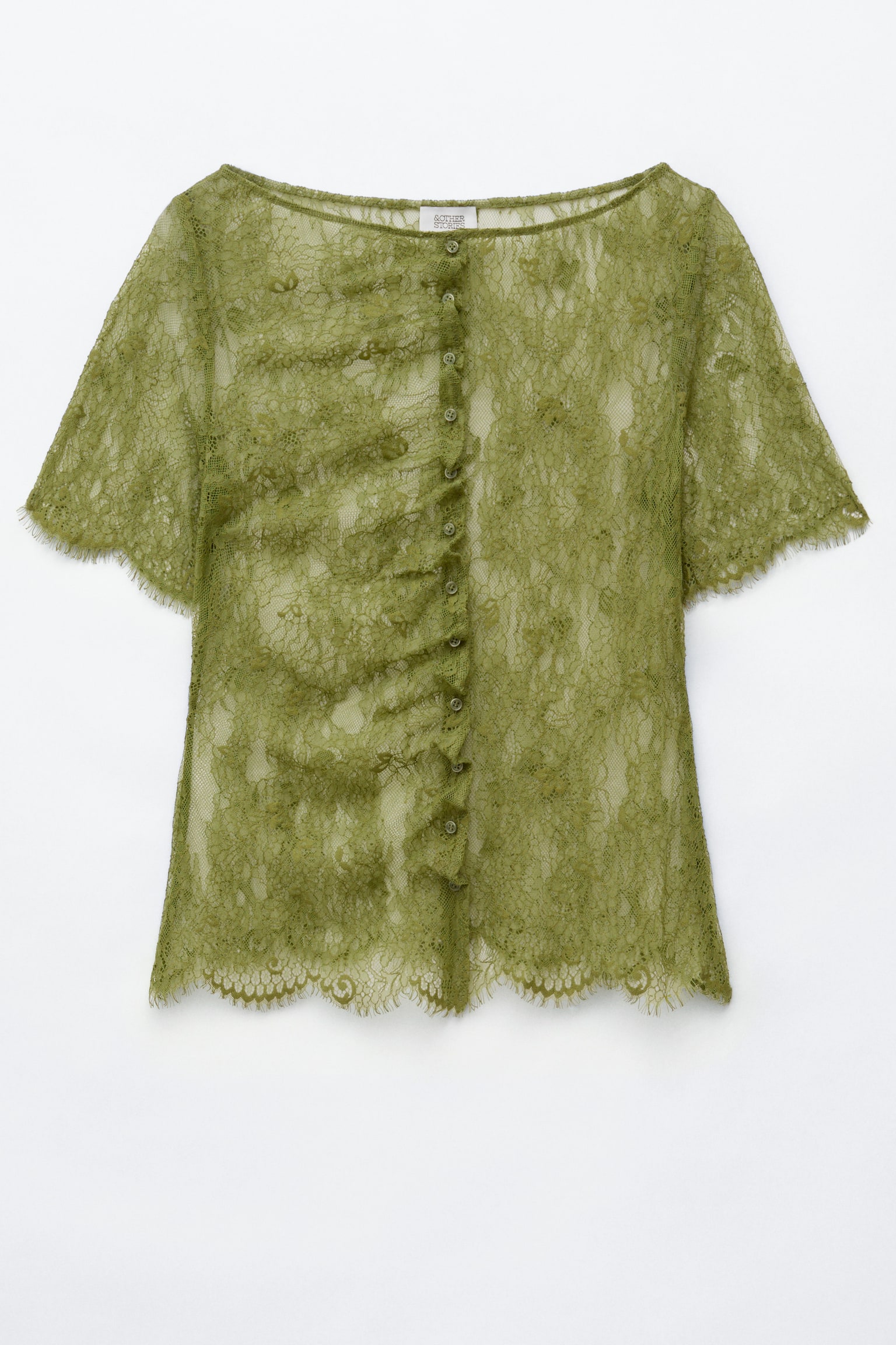 Lace Button-Front Top - 1