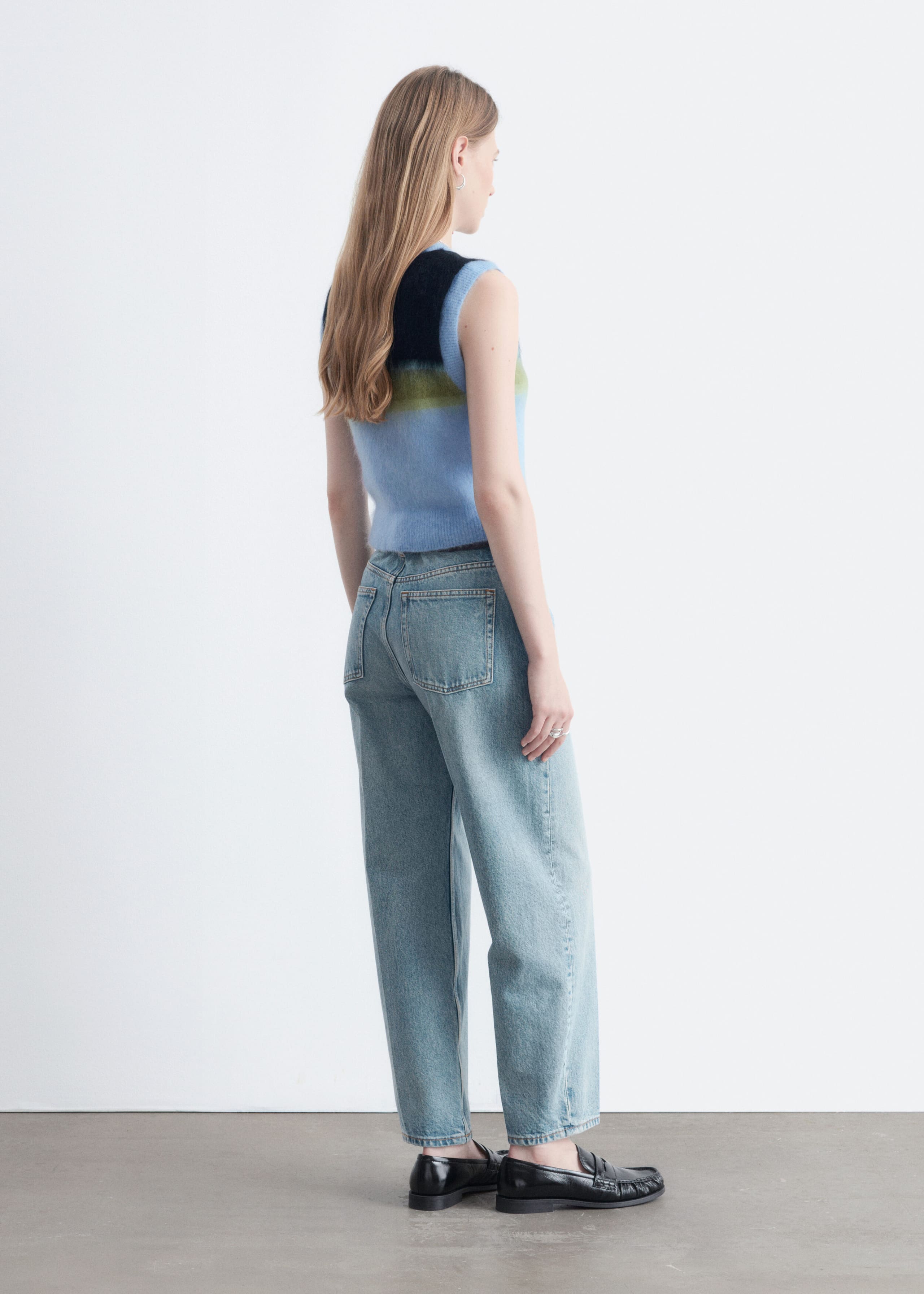 Knitted Mohair-Blend Vest - Light Blue/Multi Colour - Lookbook