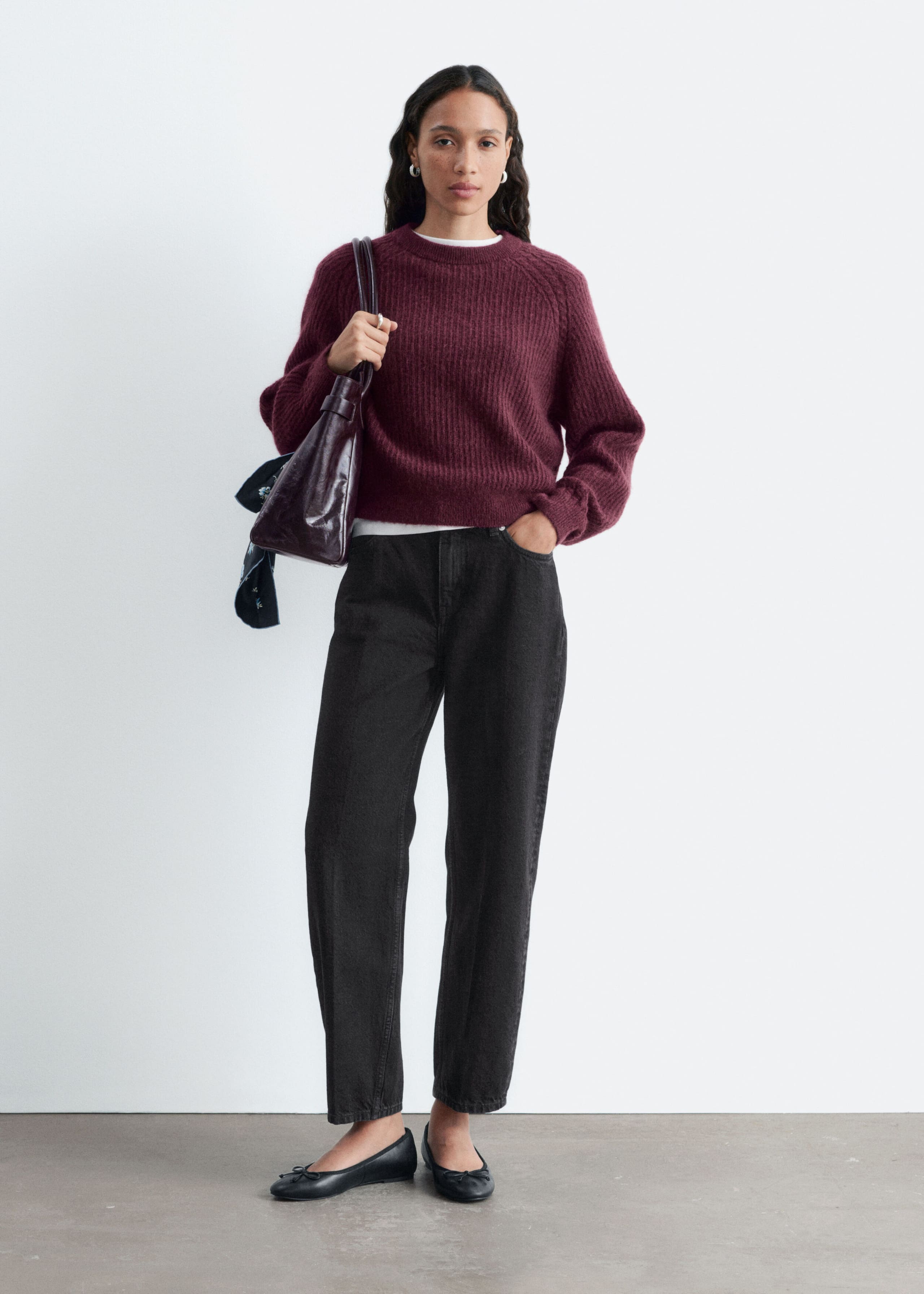 Maglione in misto mohair - Rosa polvere - Lookbook
